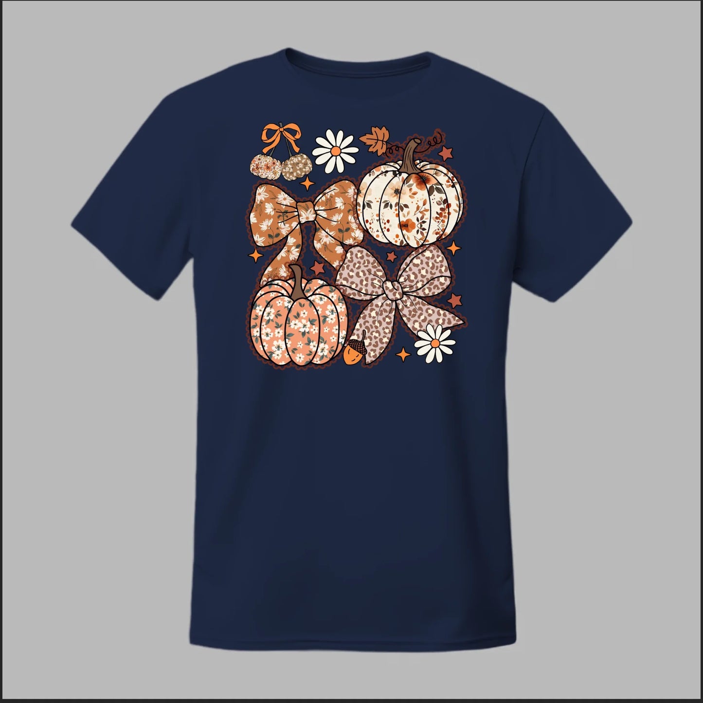 Floral Pumpkins & Bows Tee