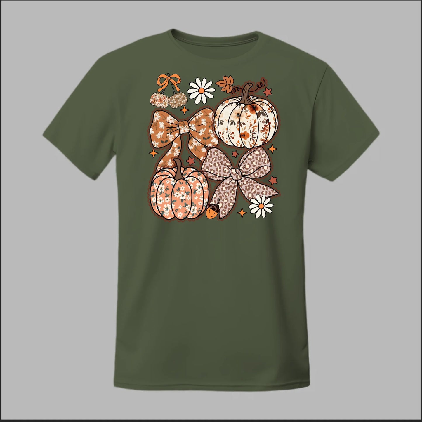 Floral Pumpkins & Bows Tee