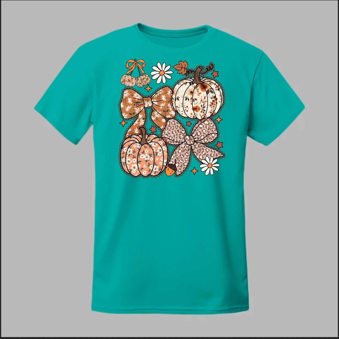 Floral Pumpkins & Bows Tee