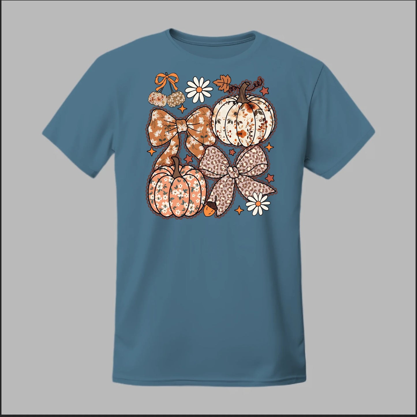 Floral Pumpkins & Bows Tee
