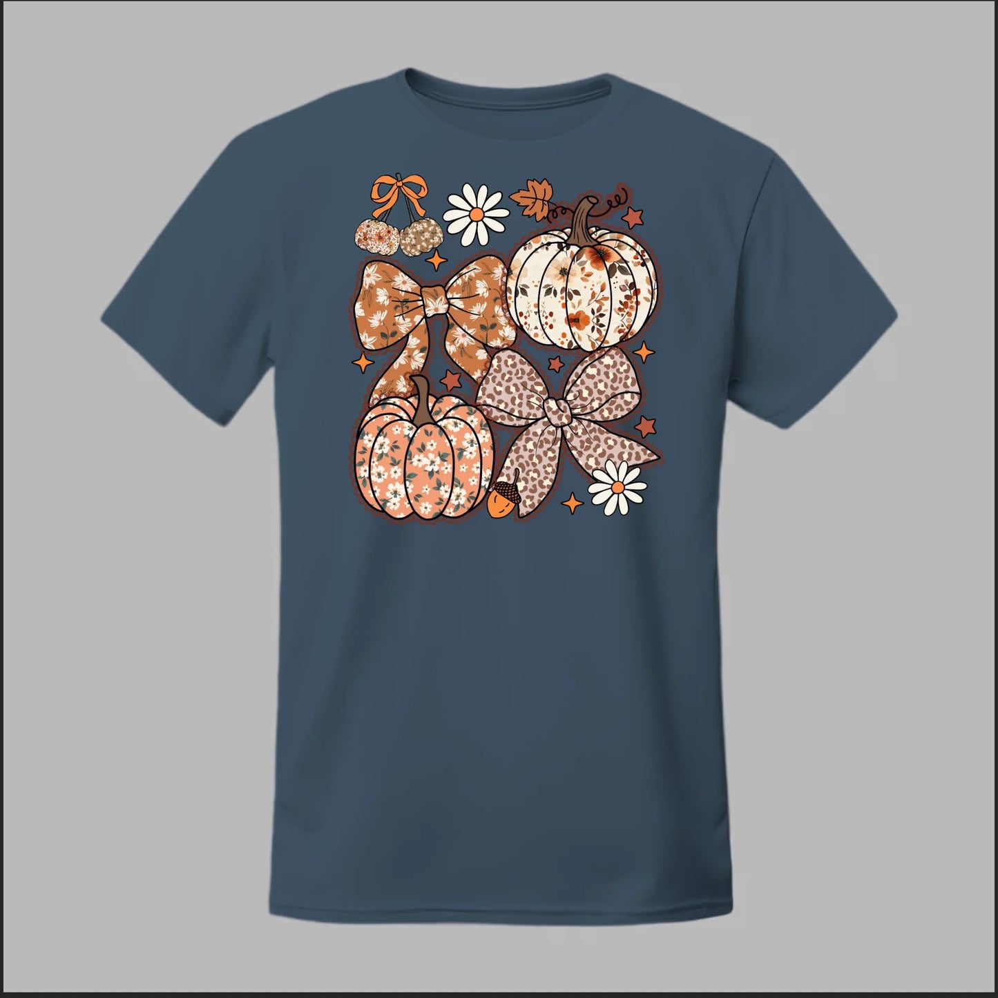 Floral Pumpkins & Bows Tee