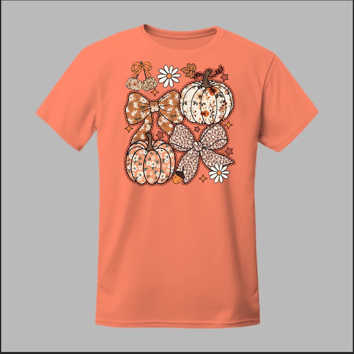 Floral Pumpkins & Bows Tee
