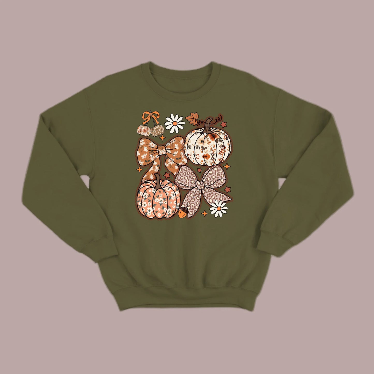 Floral Pumpkins & Bows Sweatshirt