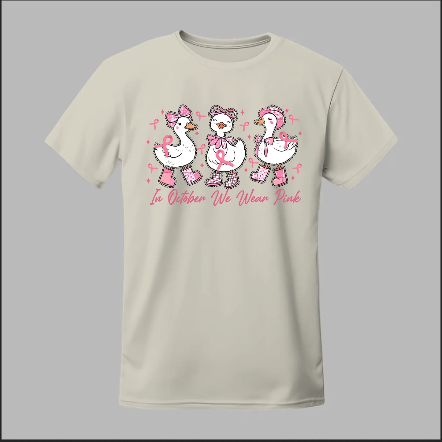 In October We Wear Pink Geese Tee