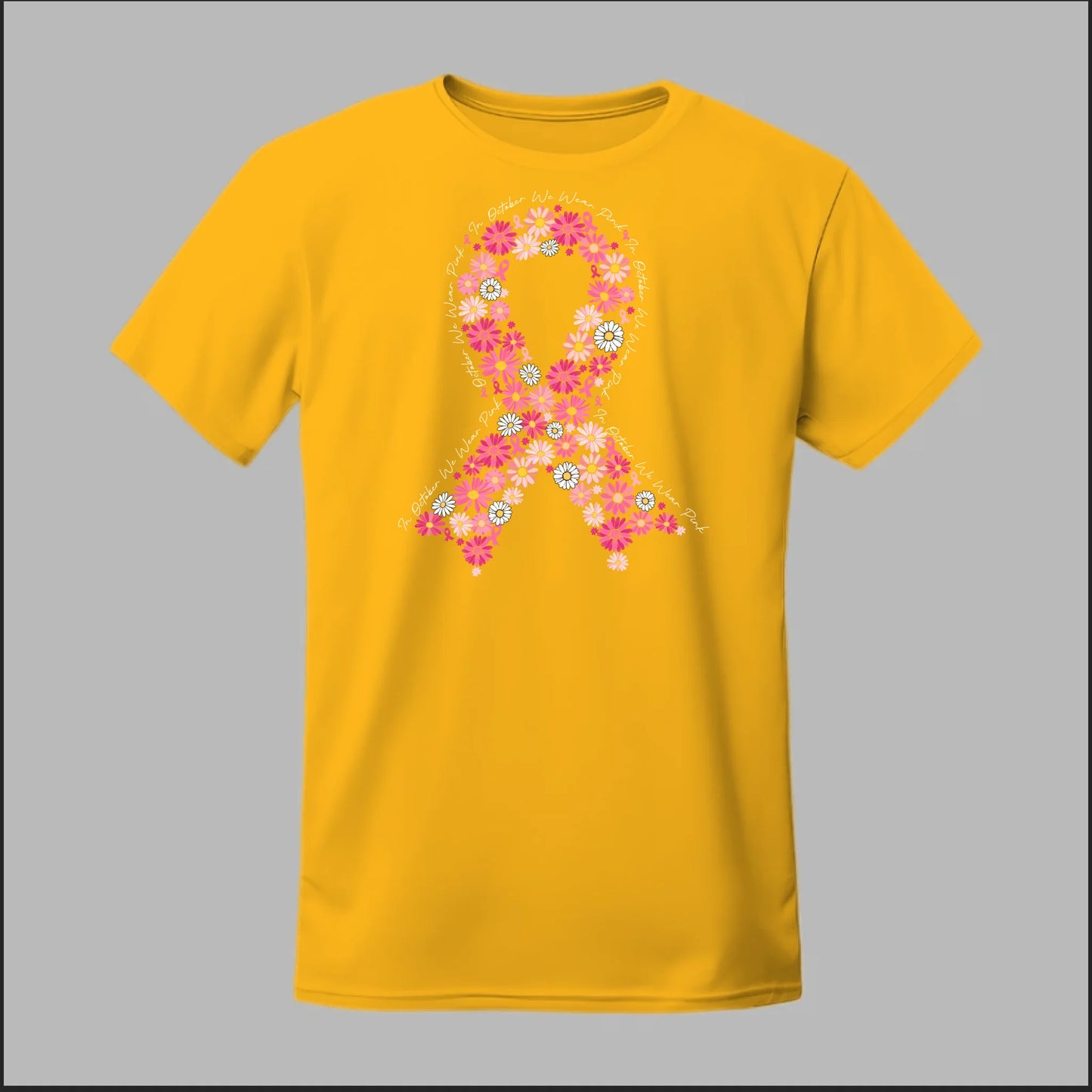 Floral Ribbon – In October We Wear Pink Tee