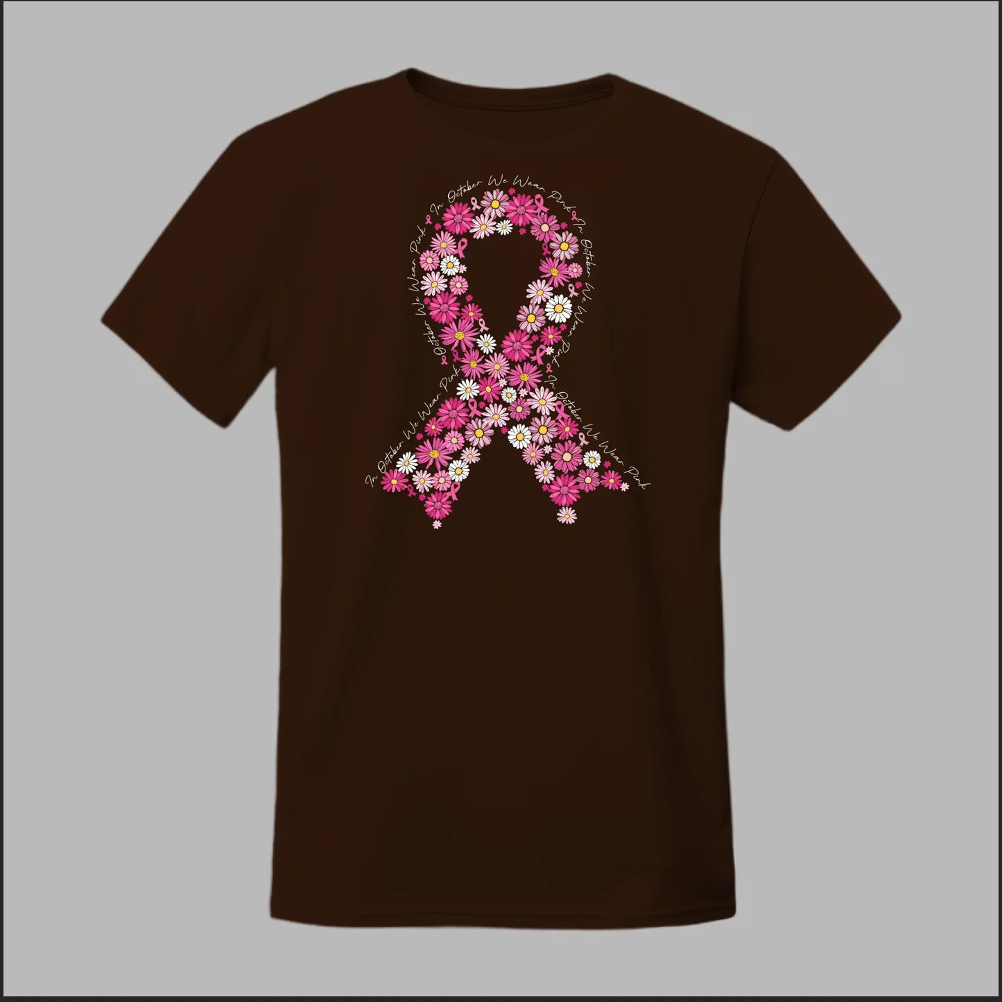 Floral Ribbon – In October We Wear Pink Tee