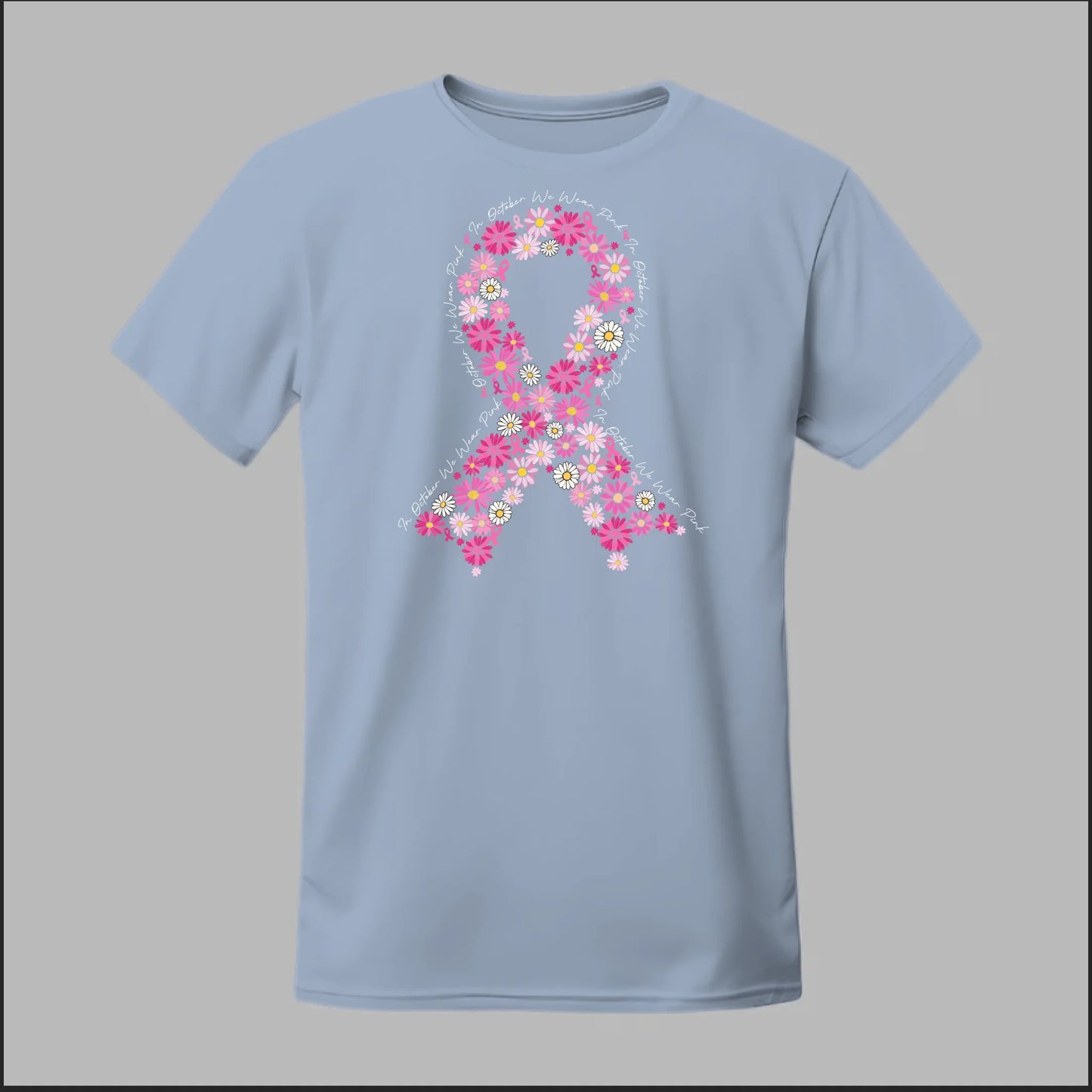 Floral Ribbon – In October We Wear Pink Tee