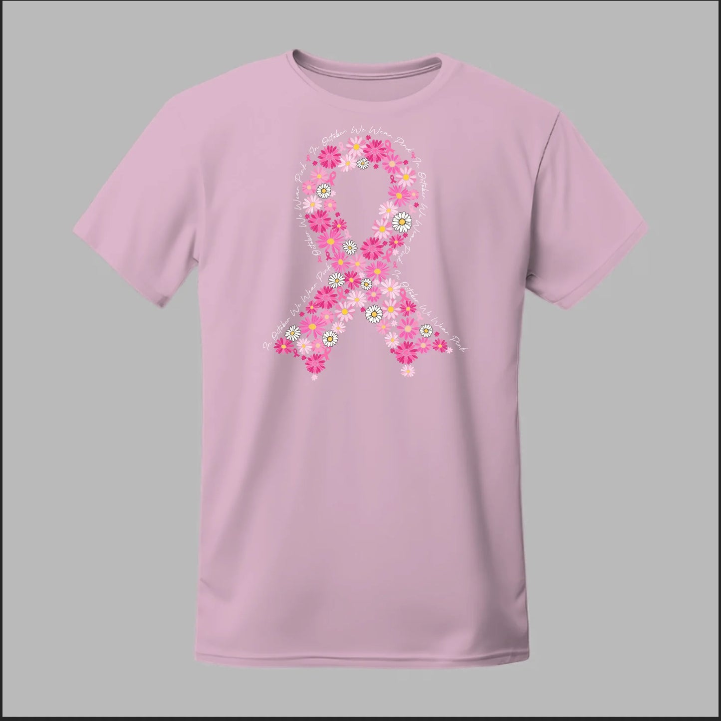 Floral Ribbon – In October We Wear Pink Tee