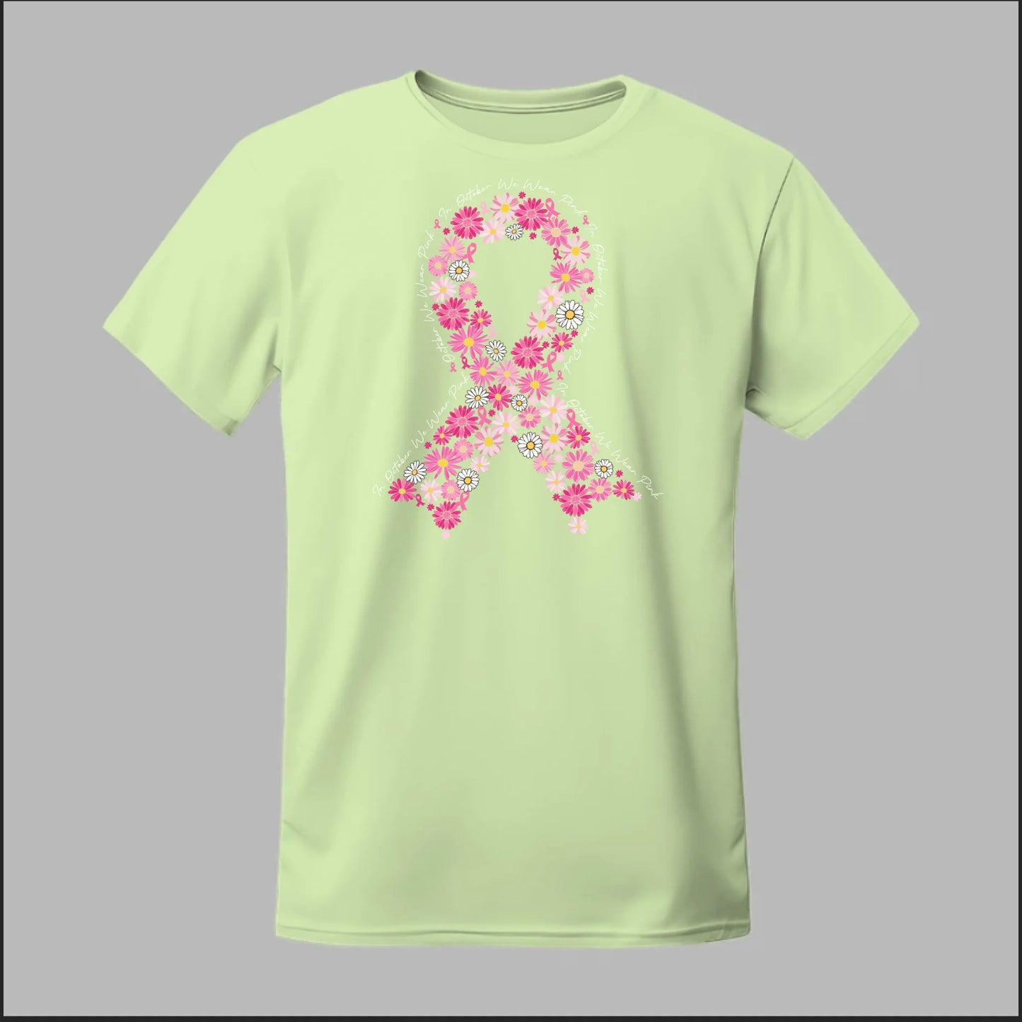 Floral Ribbon – In October We Wear Pink Tee