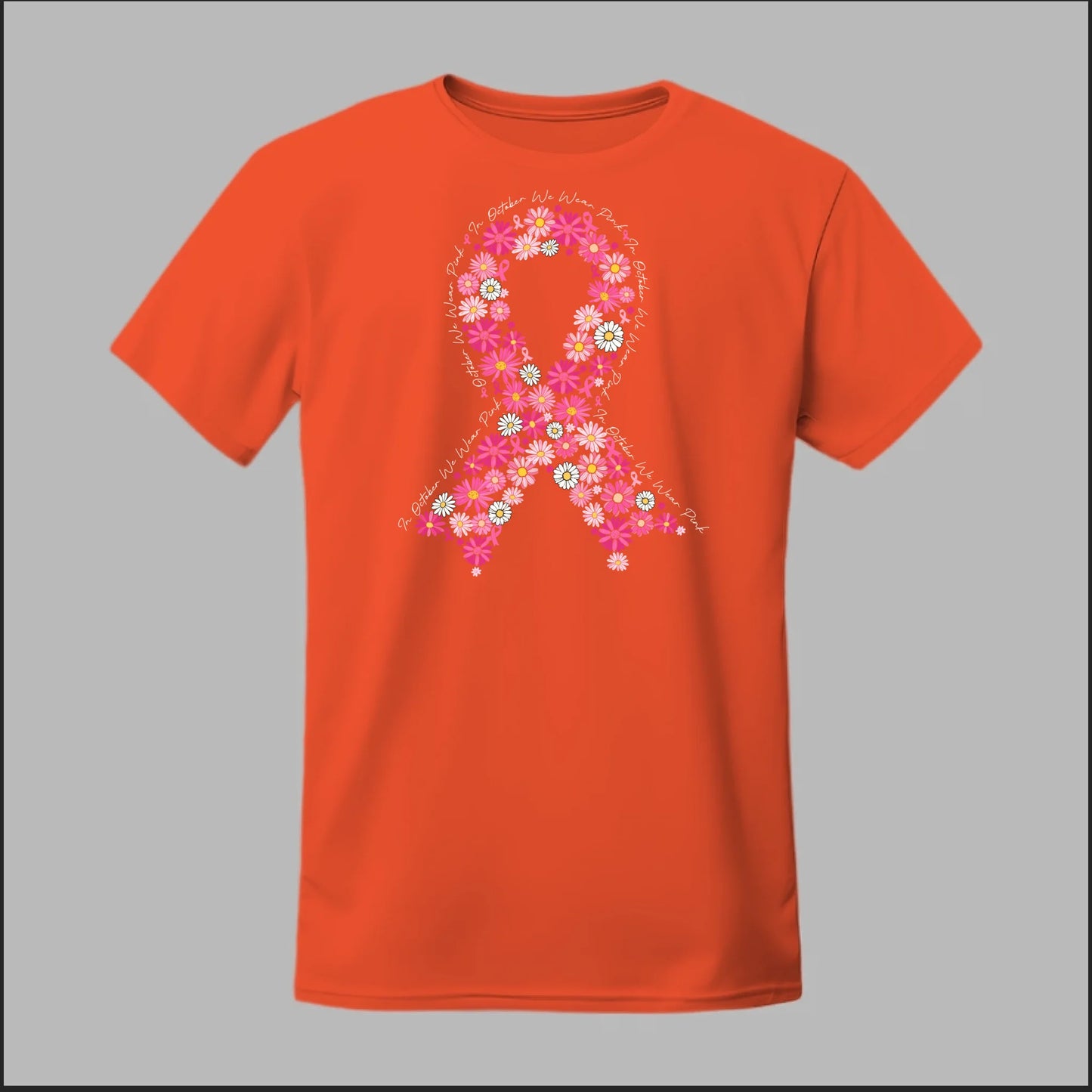 Floral Ribbon – In October We Wear Pink Tee