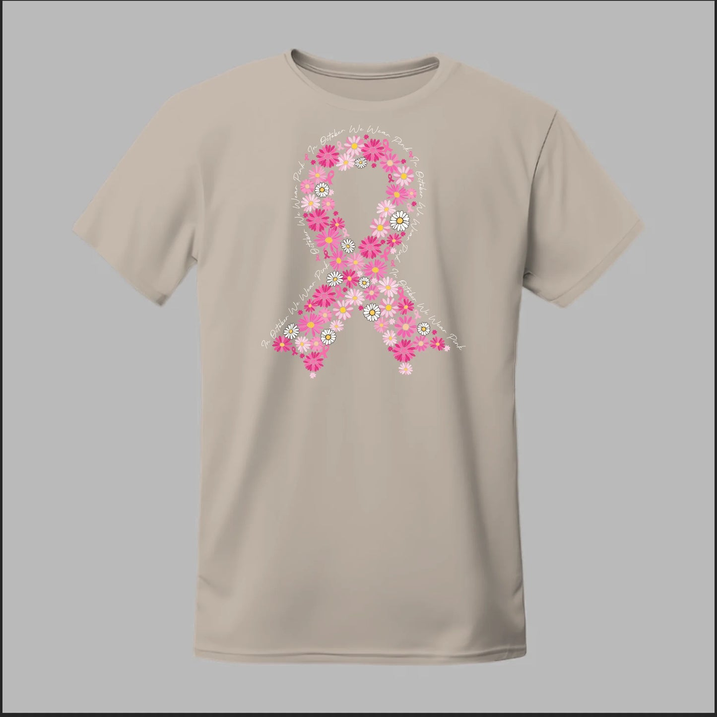 Floral Ribbon – In October We Wear Pink Tee