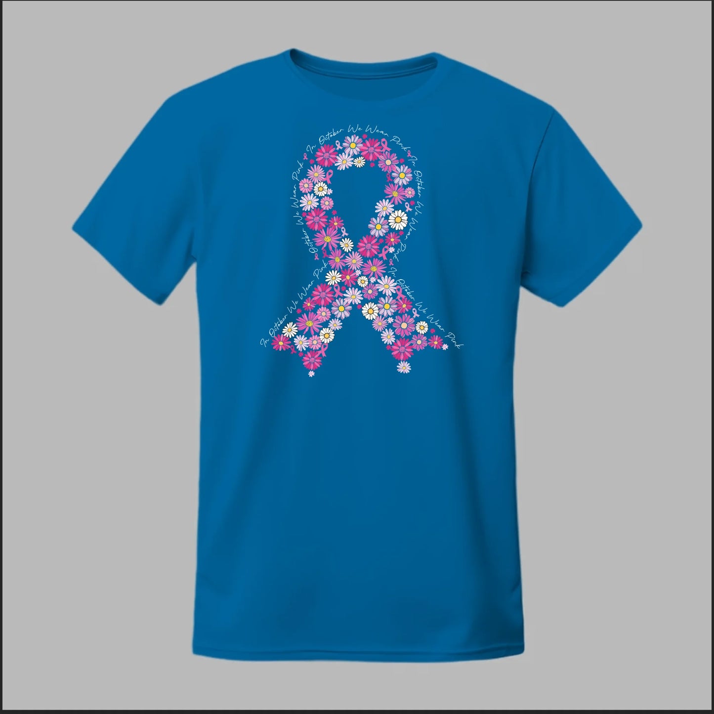 Floral Ribbon – In October We Wear Pink Tee