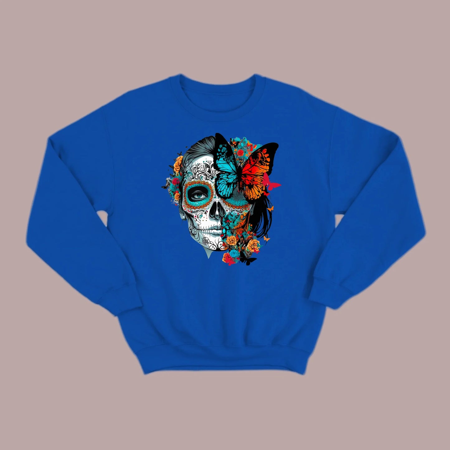 Día de los Muertos Sugar Skull & Butterfly Sweatshirt