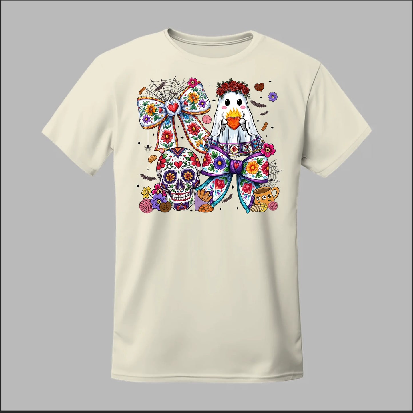 Día de los Muertos Ghost & Sugar Skull Tee