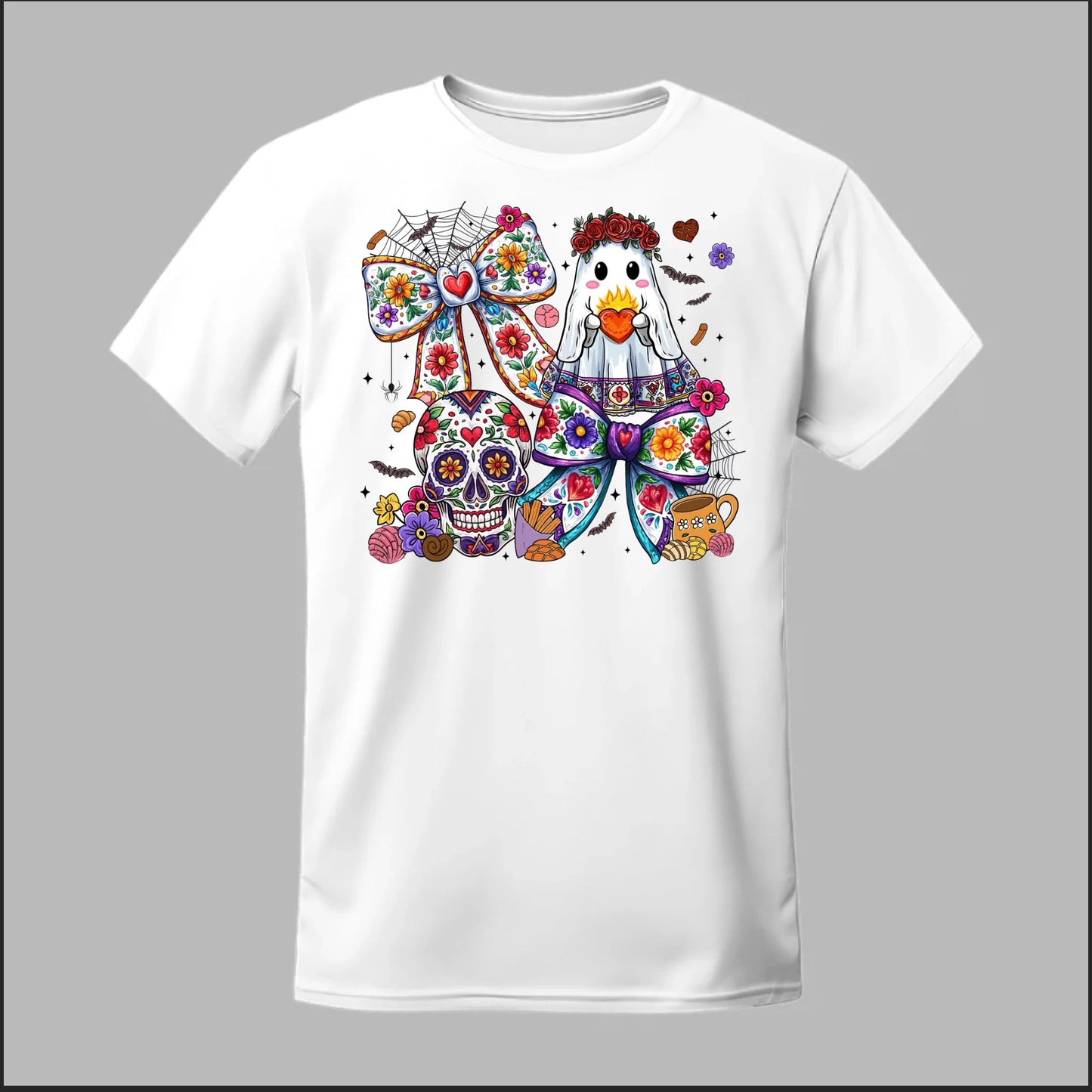 Día de los Muertos Ghost & Sugar Skull Tee
