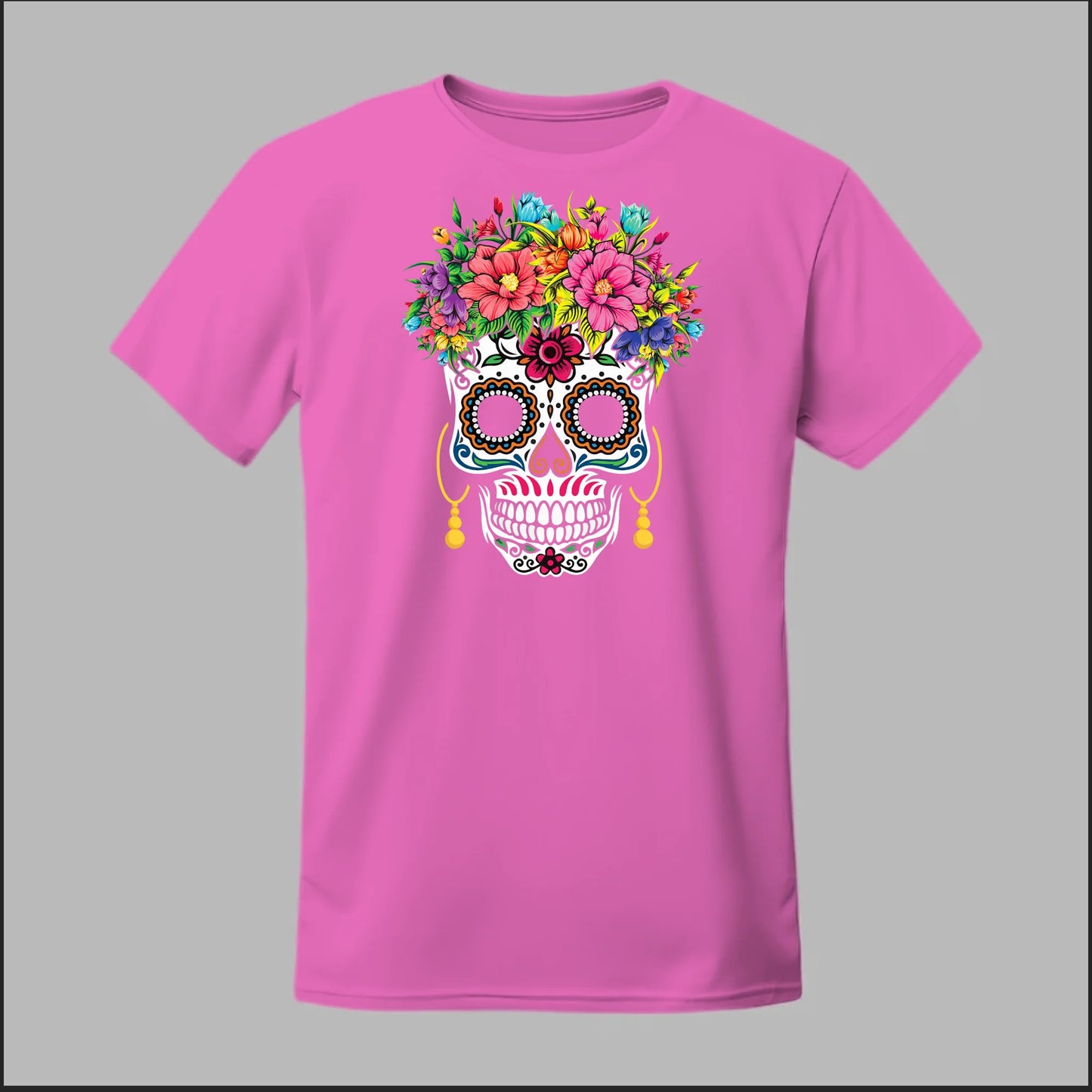 Día de los Muertos Sugar Skull Floral Crown Tee