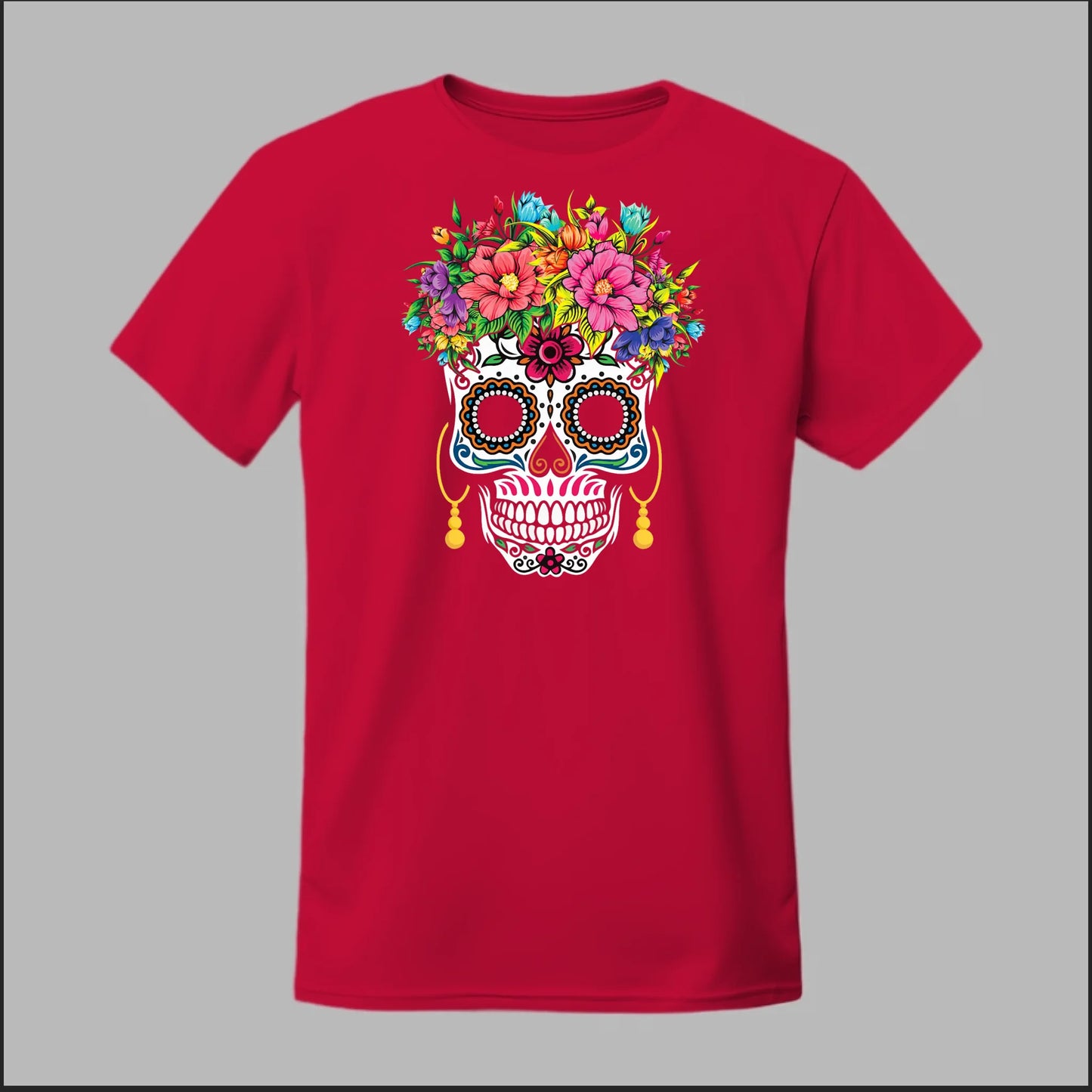 Día de los Muertos Sugar Skull Floral Crown Tee