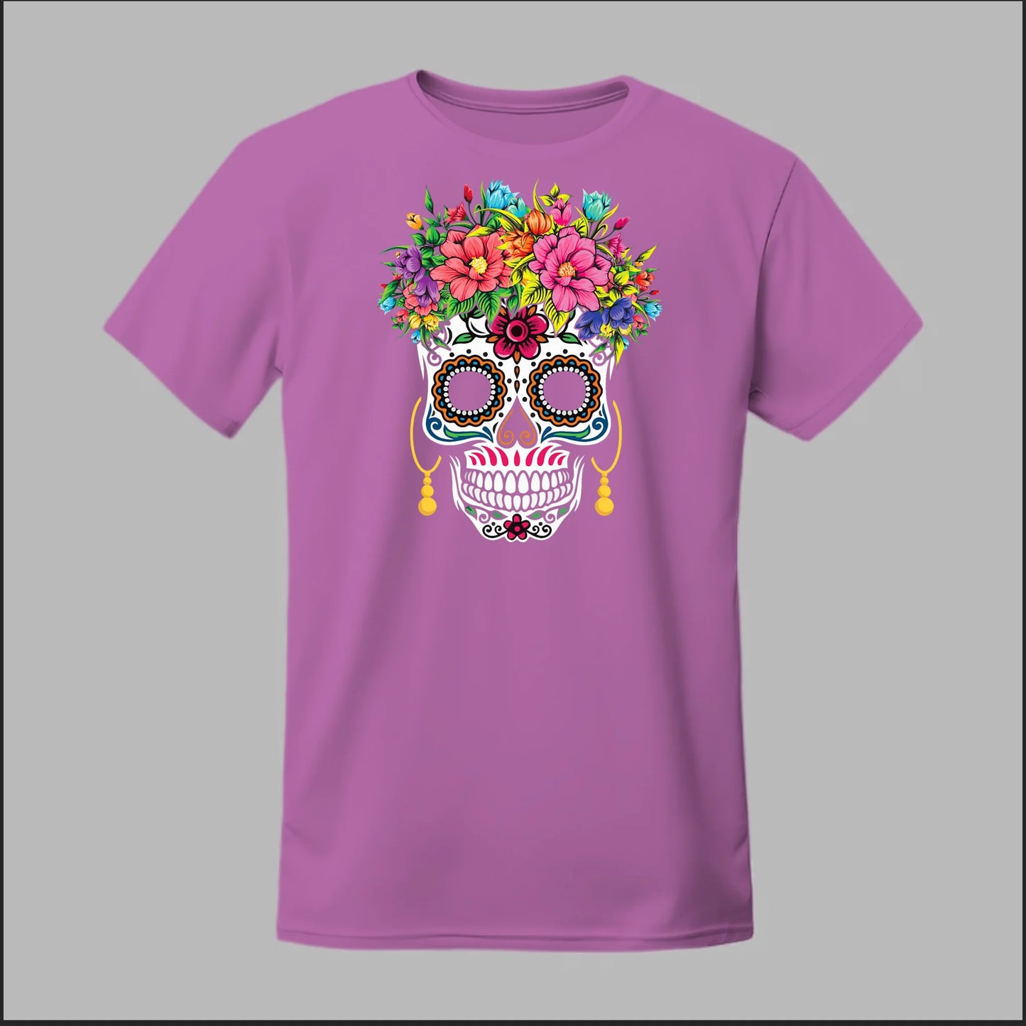 Día de los Muertos Sugar Skull Floral Crown Tee