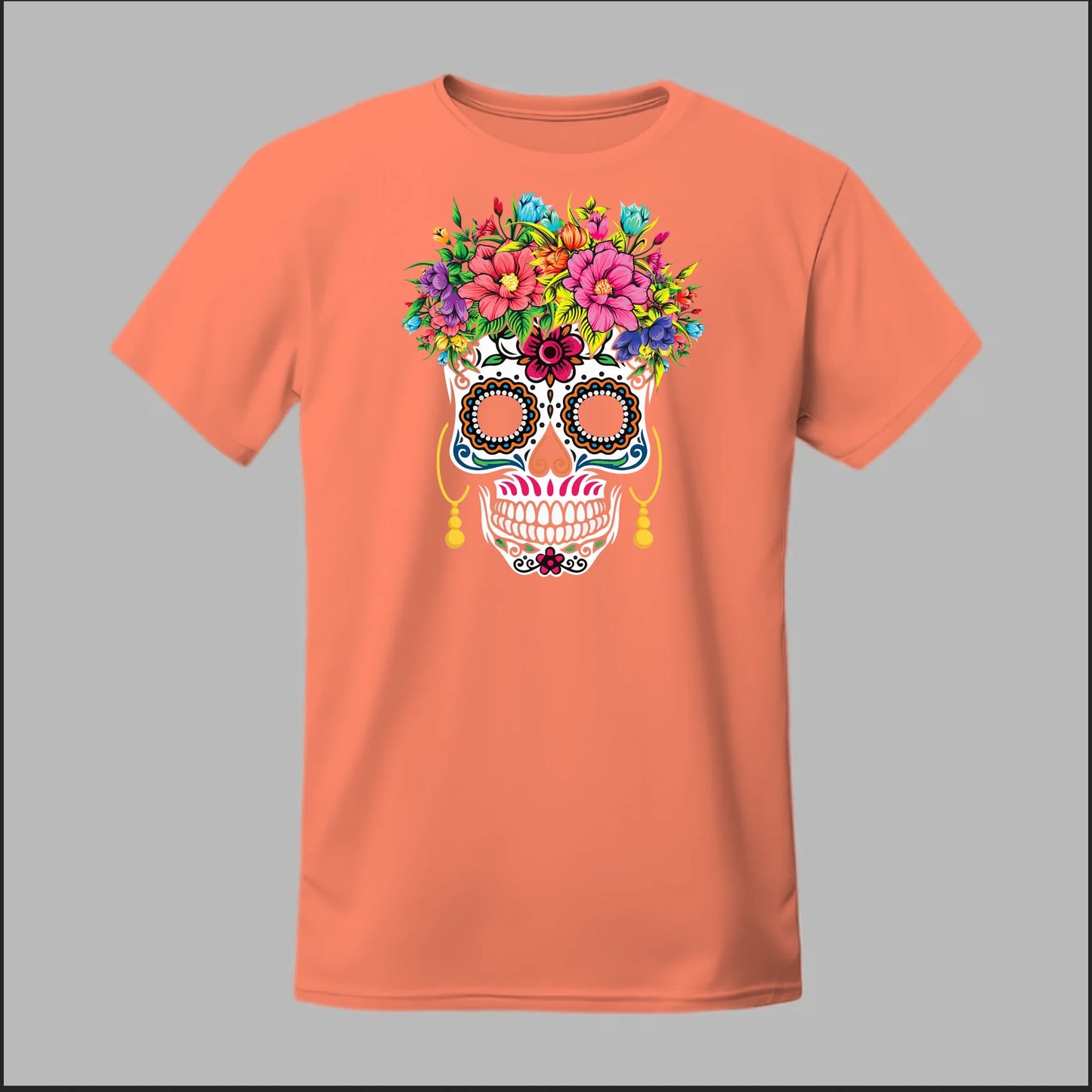 Día de los Muertos Sugar Skull Floral Crown Tee