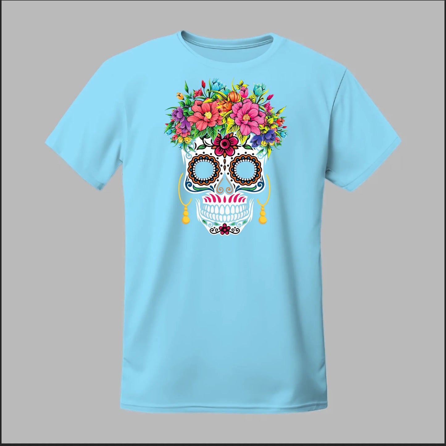 Día de los Muertos Sugar Skull Floral Crown Tee