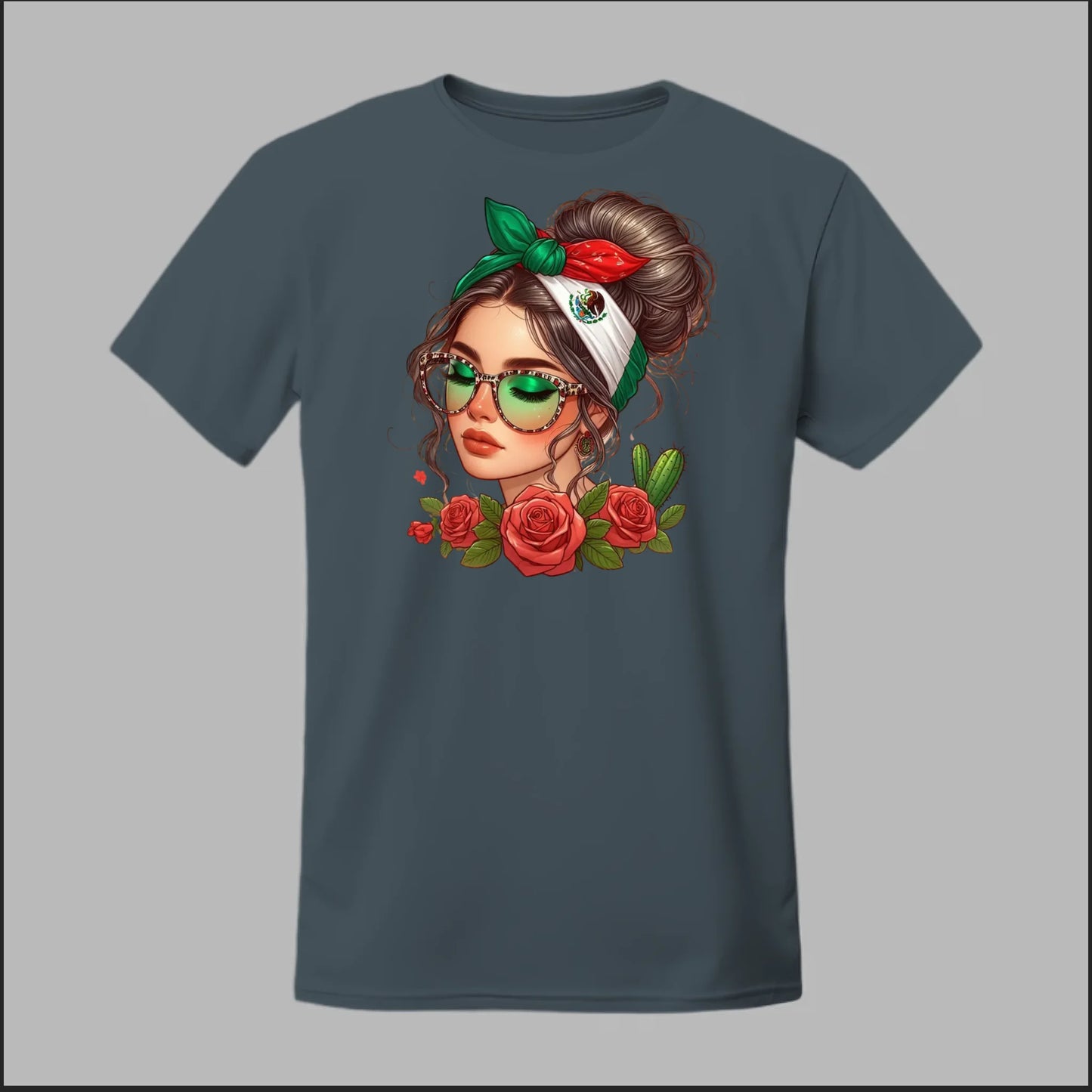 Mexicana Style – Bandana, Roses & Shades Tee