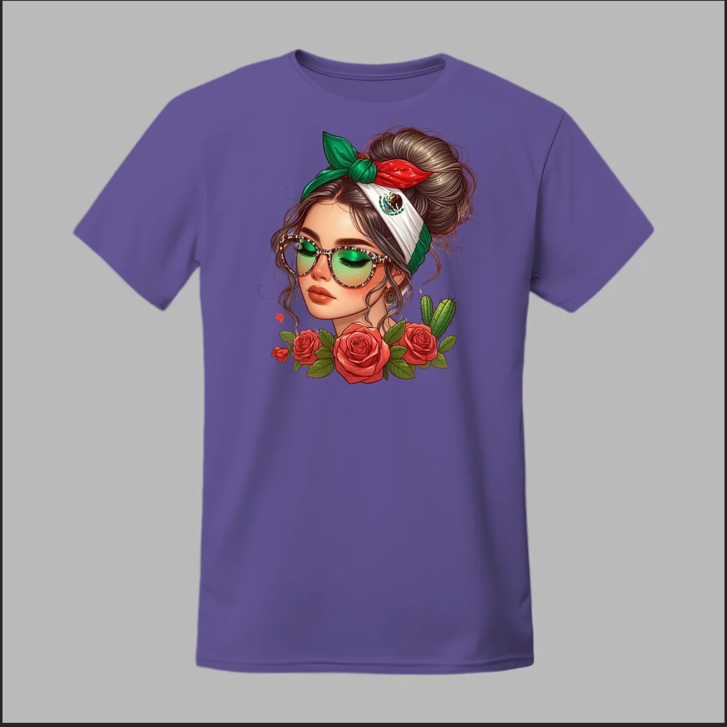 Mexicana Style – Bandana, Roses & Shades Tee