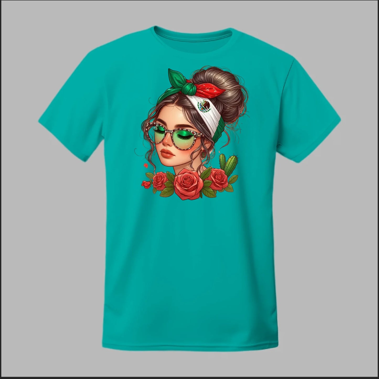 Mexicana Style – Bandana, Roses & Shades Tee