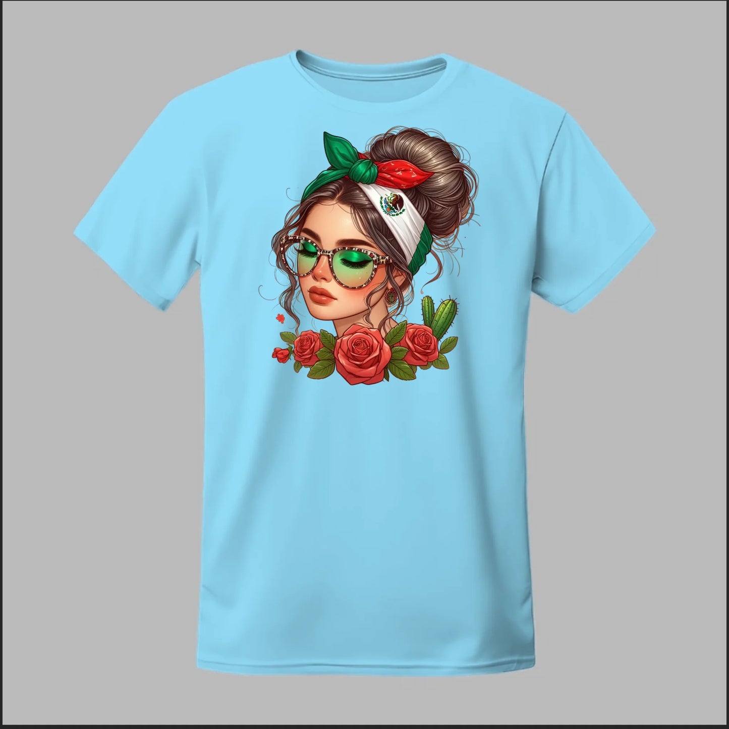 Mexicana Style – Bandana, Roses & Shades Tee