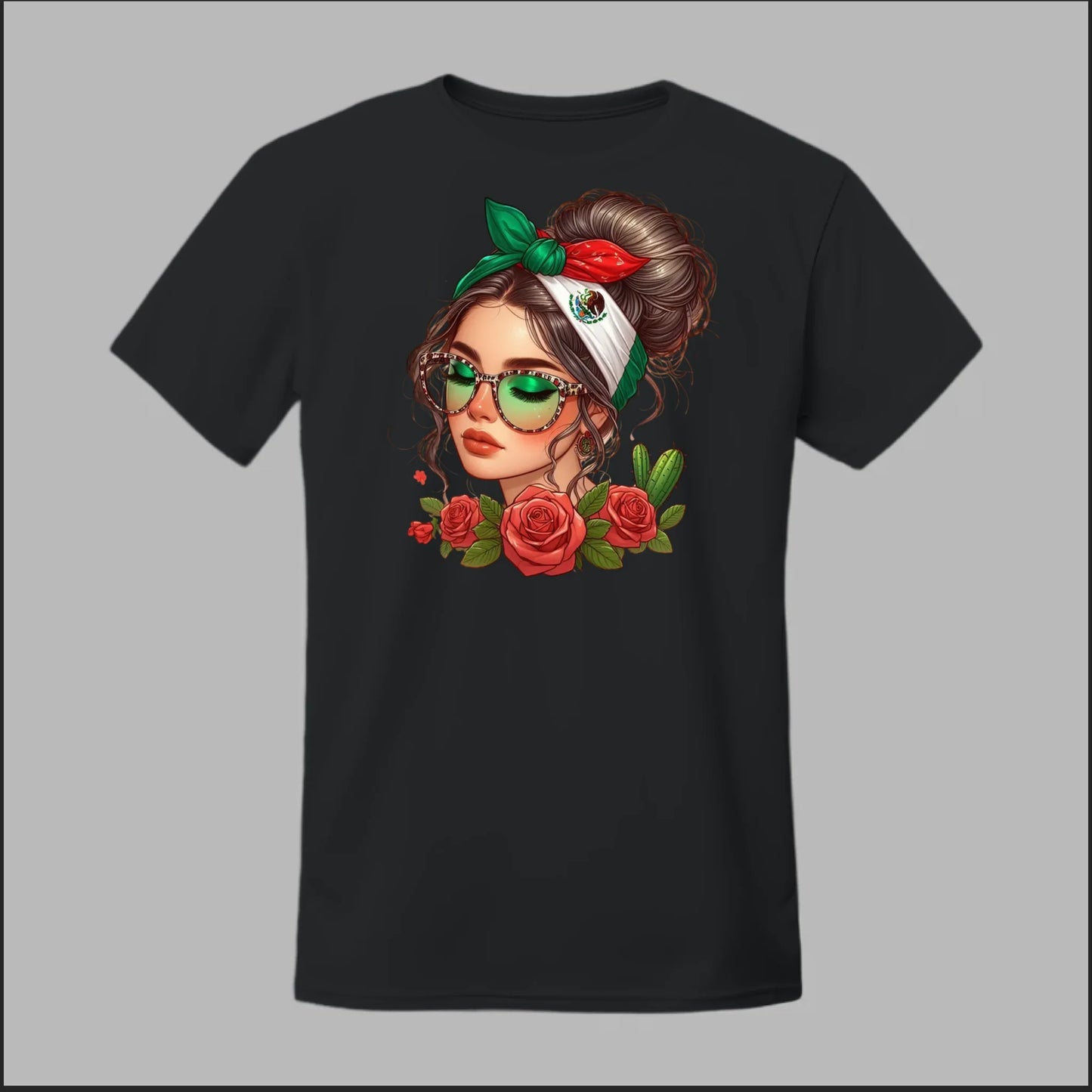 Mexicana Style – Bandana, Roses & Shades Tee
