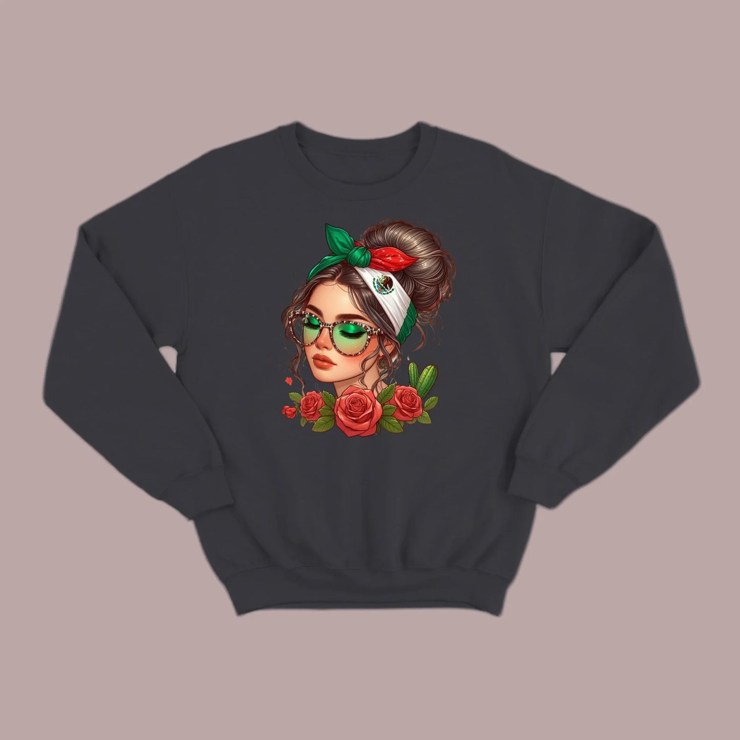 Mexicana Style – Bandana, Roses & Shades Sweatshirt