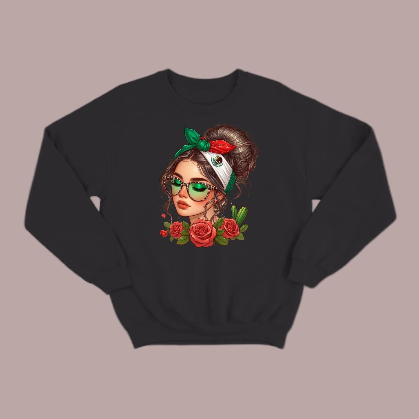 Mexicana Style – Bandana, Roses & Shades Sweatshirt