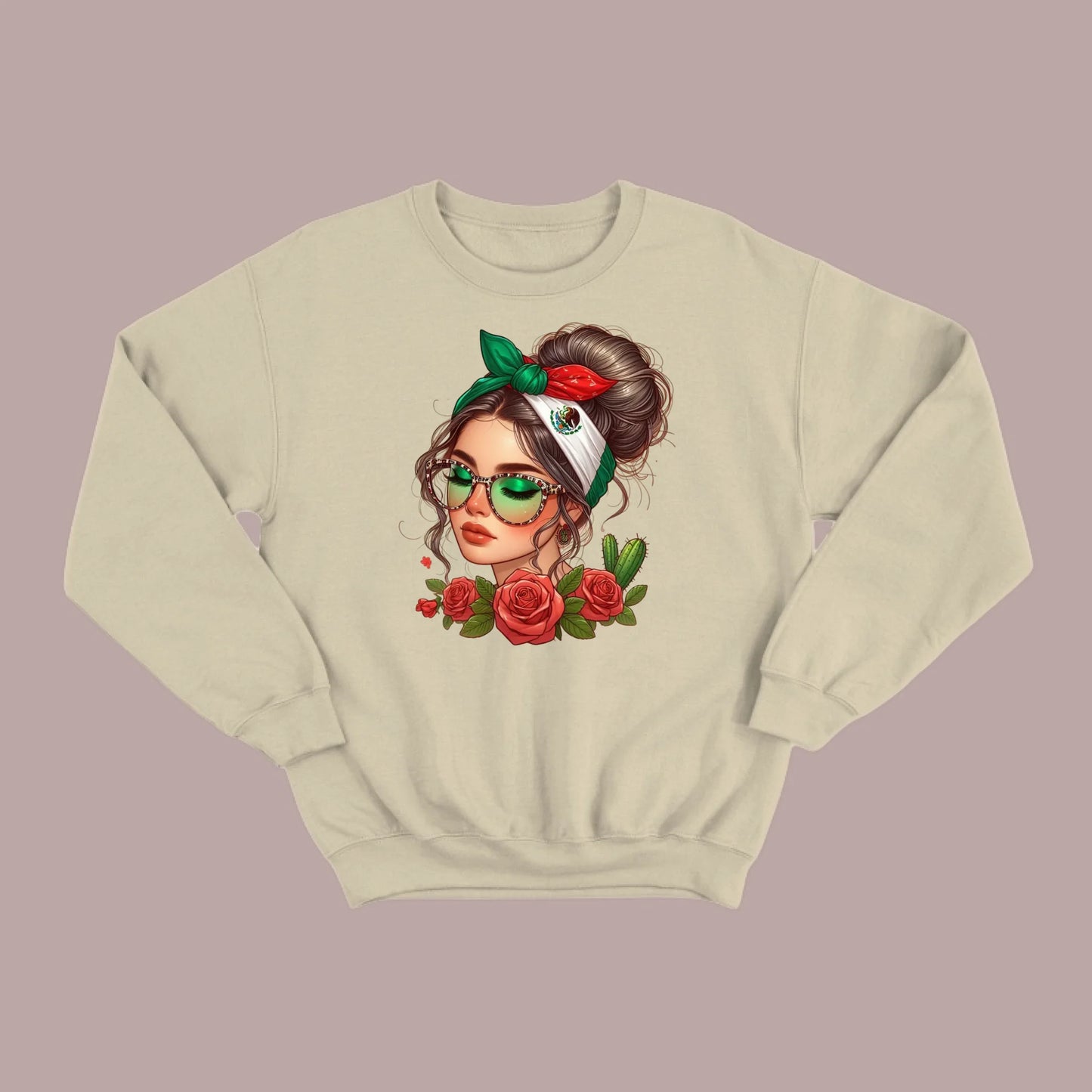 Mexicana Style – Bandana, Roses & Shades Sweatshirt