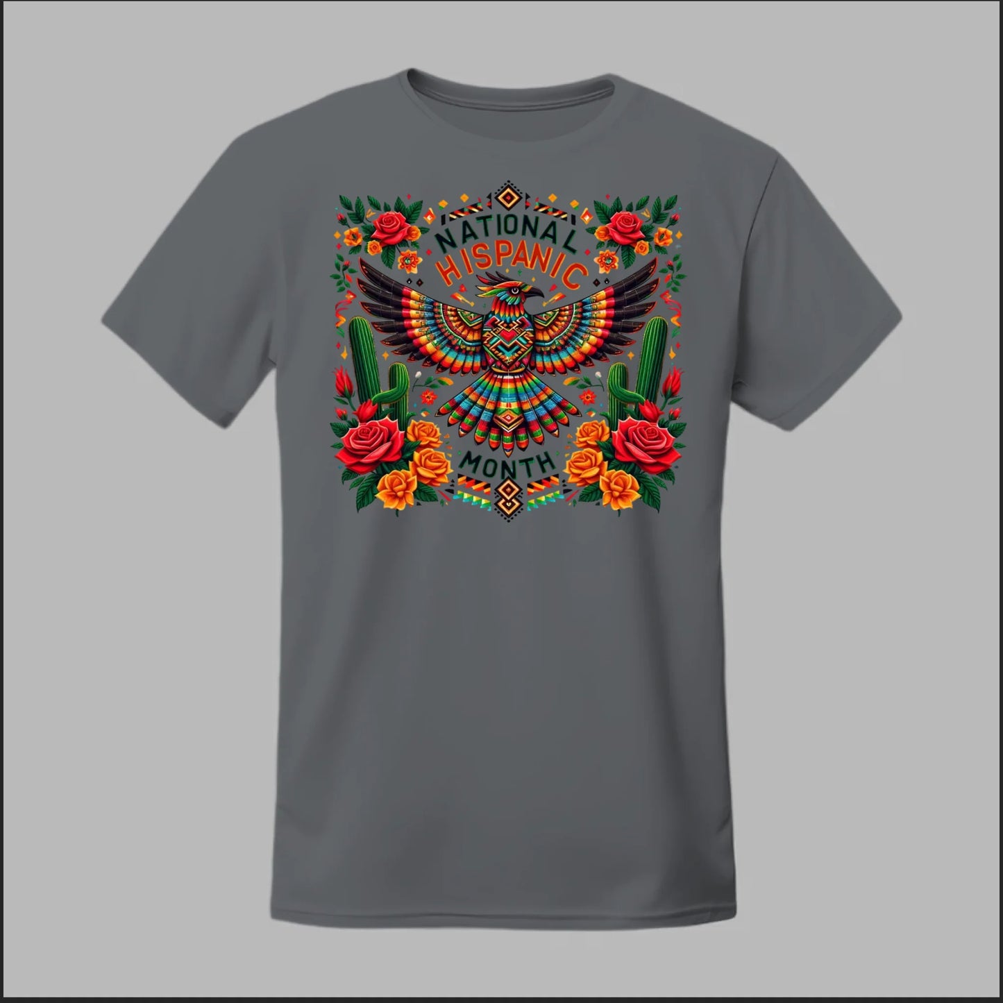 National Hispanic Heritage Month – Aztec Bird & Florals Tee