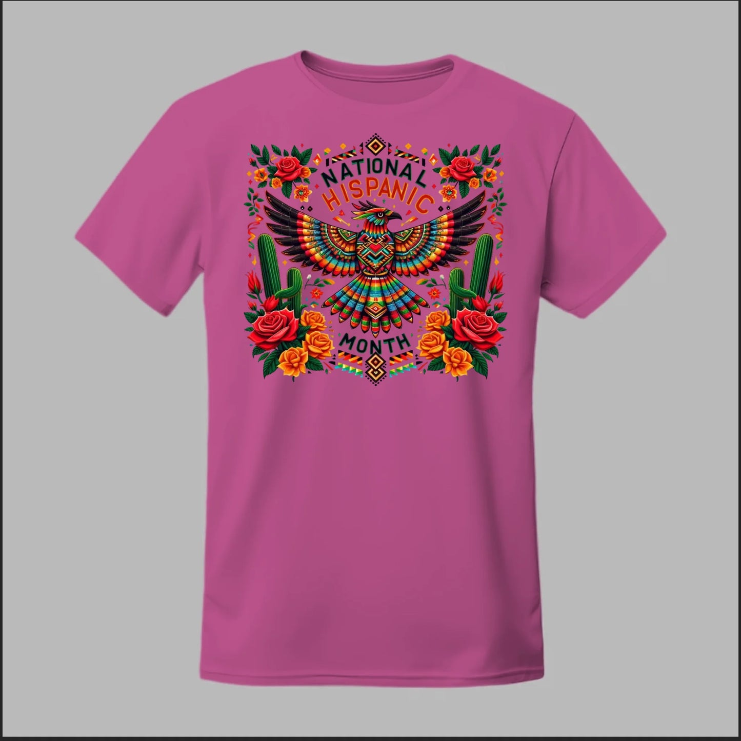 National Hispanic Heritage Month – Aztec Bird & Florals Tee