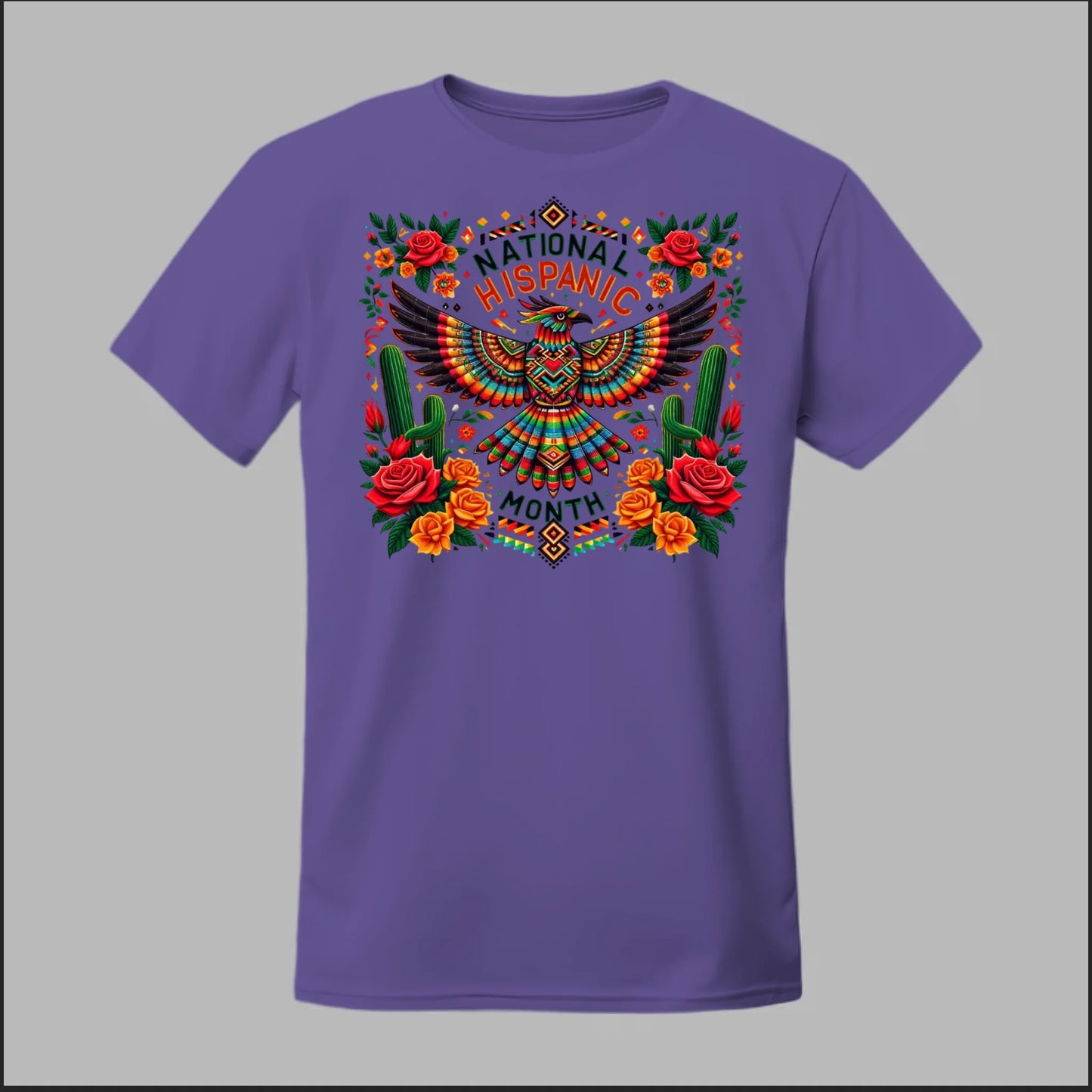 National Hispanic Heritage Month – Aztec Bird & Florals Tee