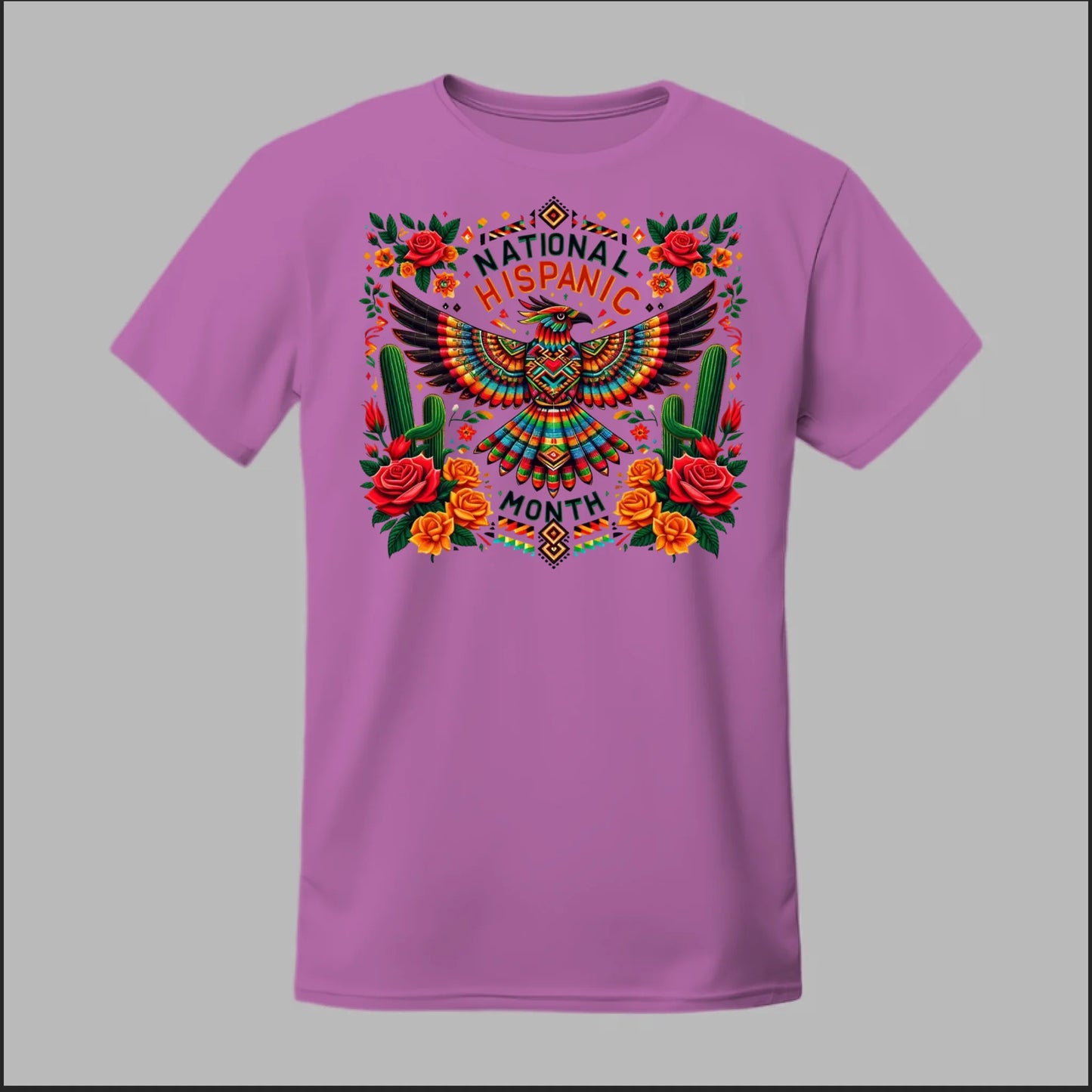 National Hispanic Heritage Month – Aztec Bird & Florals Tee