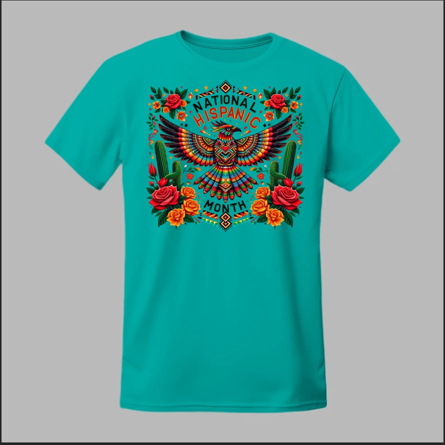 National Hispanic Heritage Month – Aztec Bird & Florals Tee