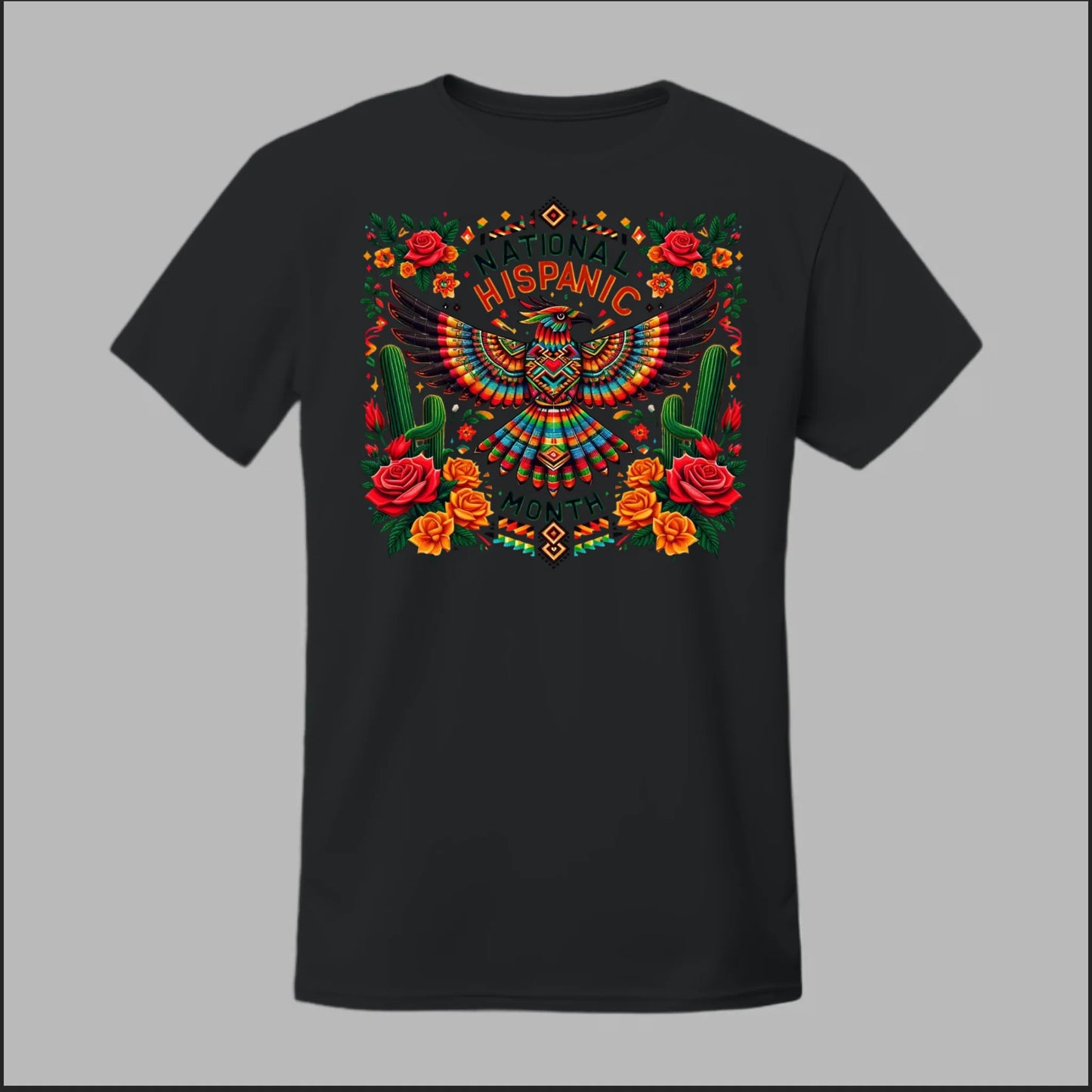 National Hispanic Heritage Month – Aztec Bird & Florals Tee