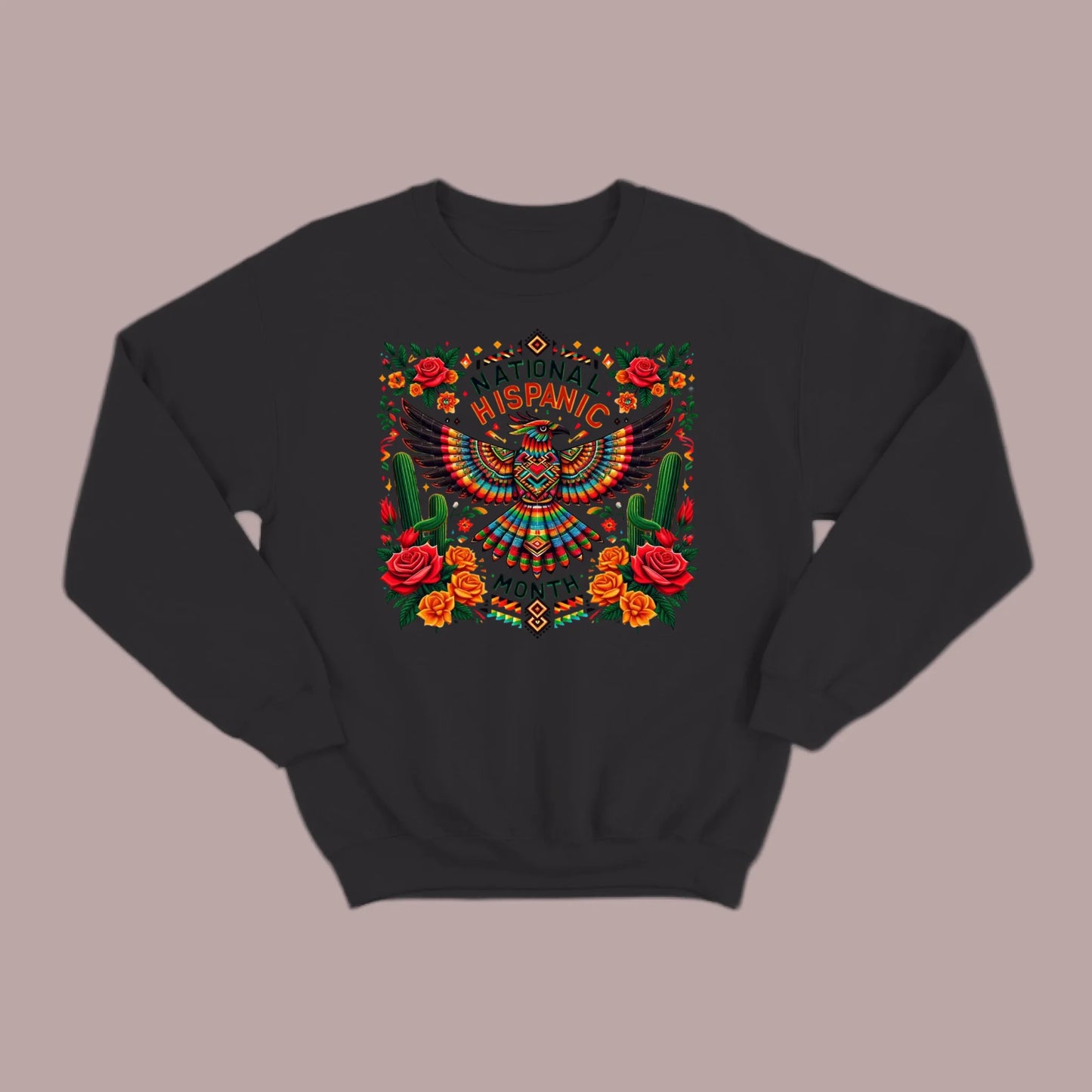 National Hispanic Heritage Month – Aztec Bird & Florals Sweatshirt