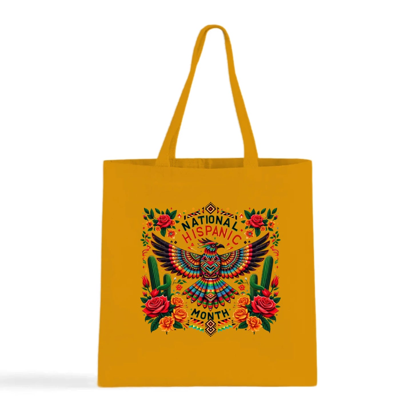 National Hispanic Heritage Month – Aztec Bird & Florals Tote Bag
