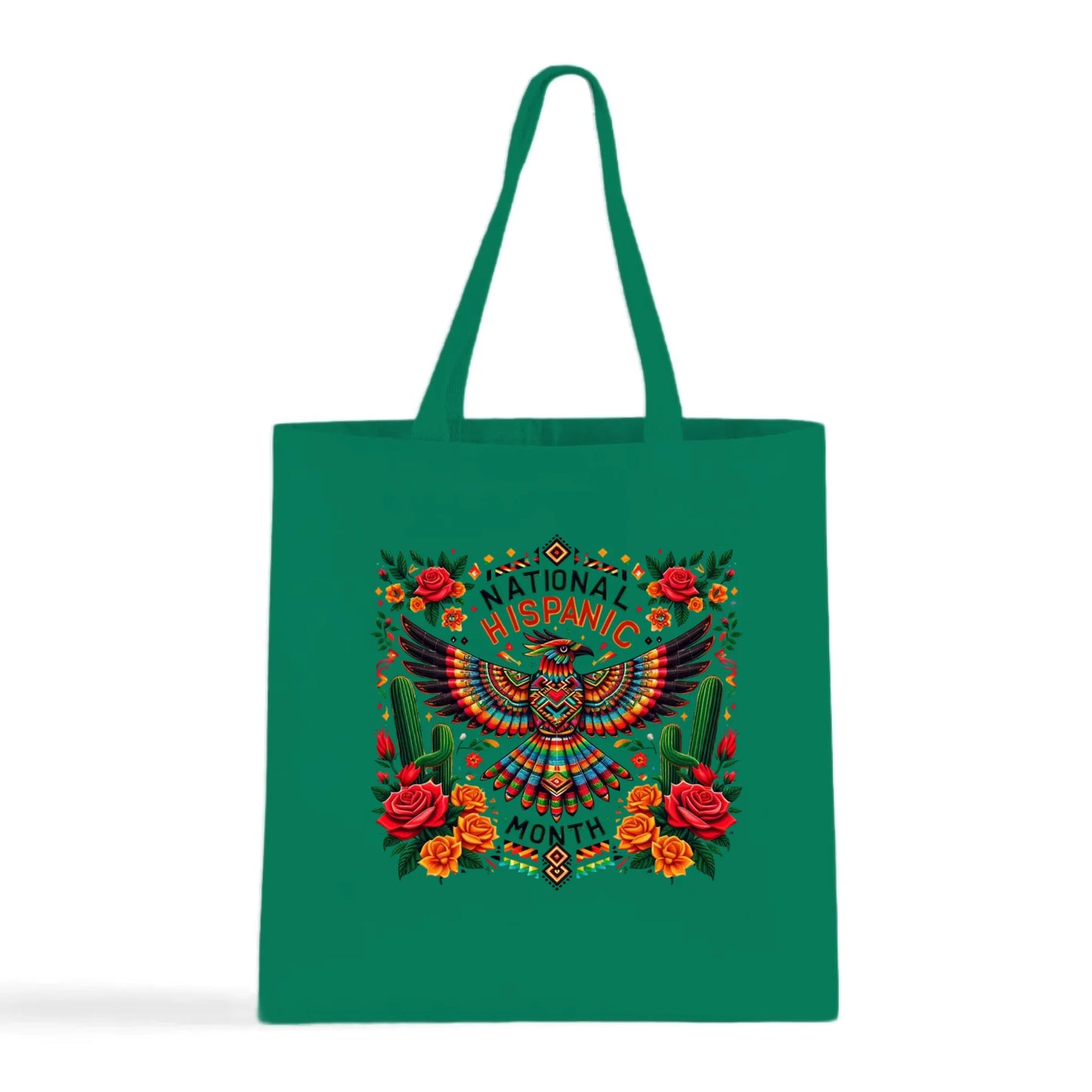National Hispanic Heritage Month – Aztec Bird & Florals Tote Bag