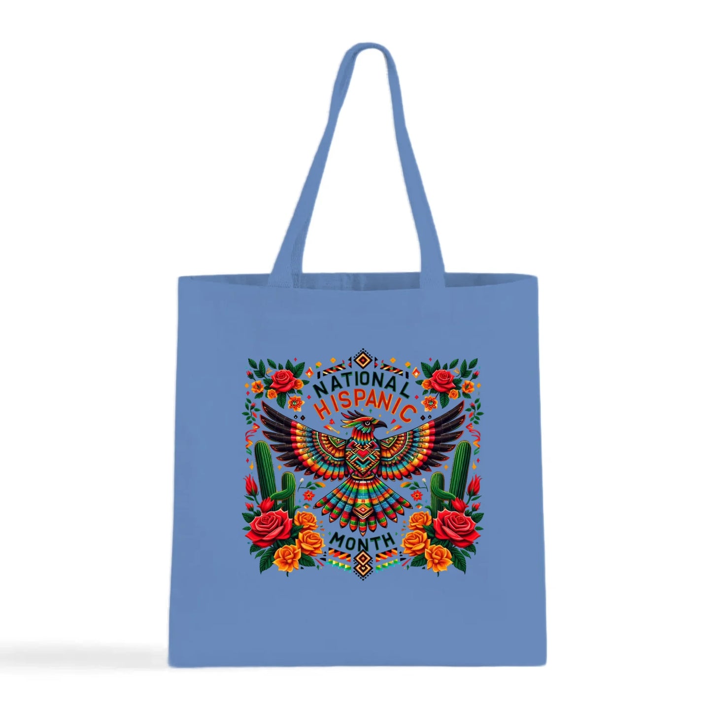 National Hispanic Heritage Month – Aztec Bird & Florals Tote Bag