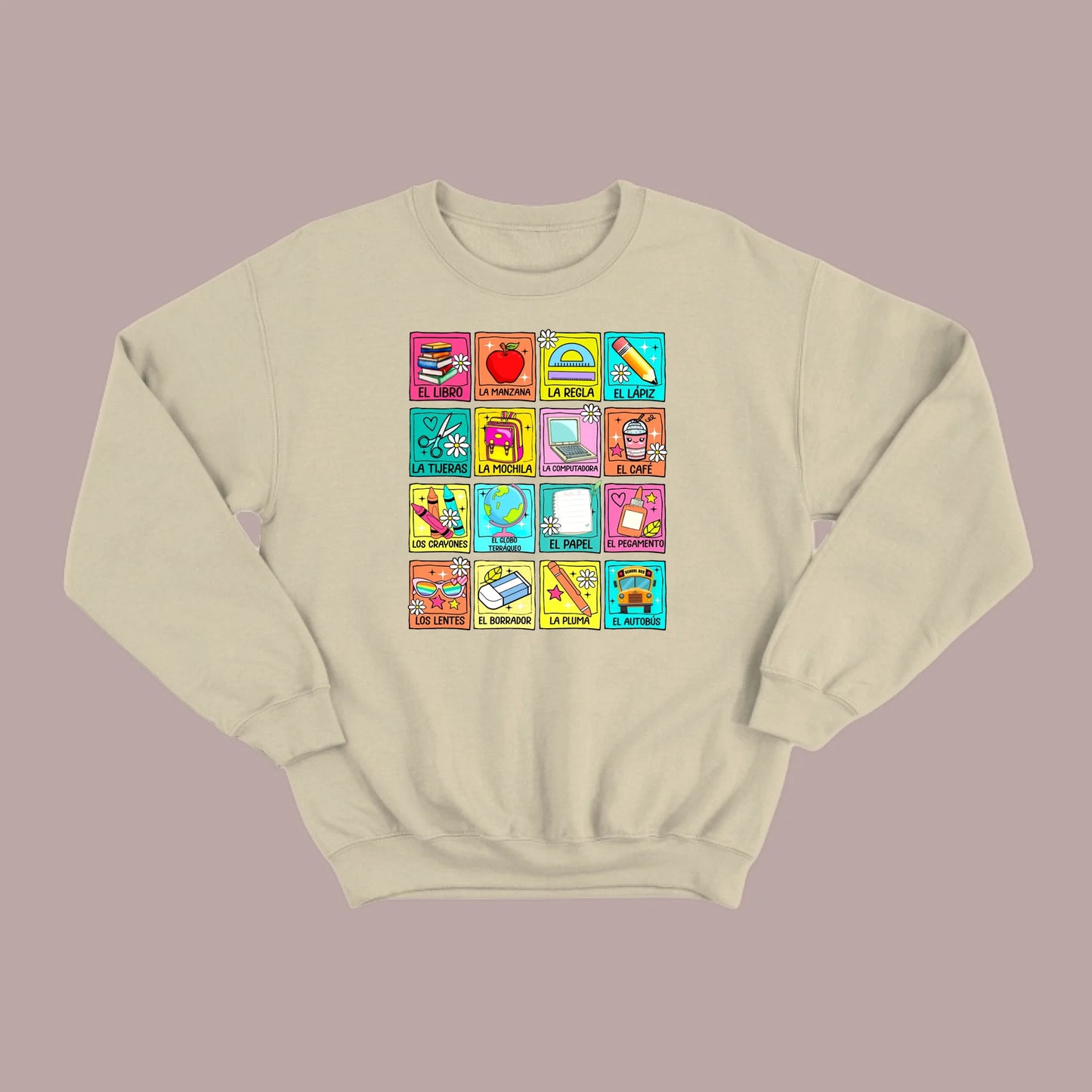Spanish School Words – Colorful Bilingual Sweatshirt