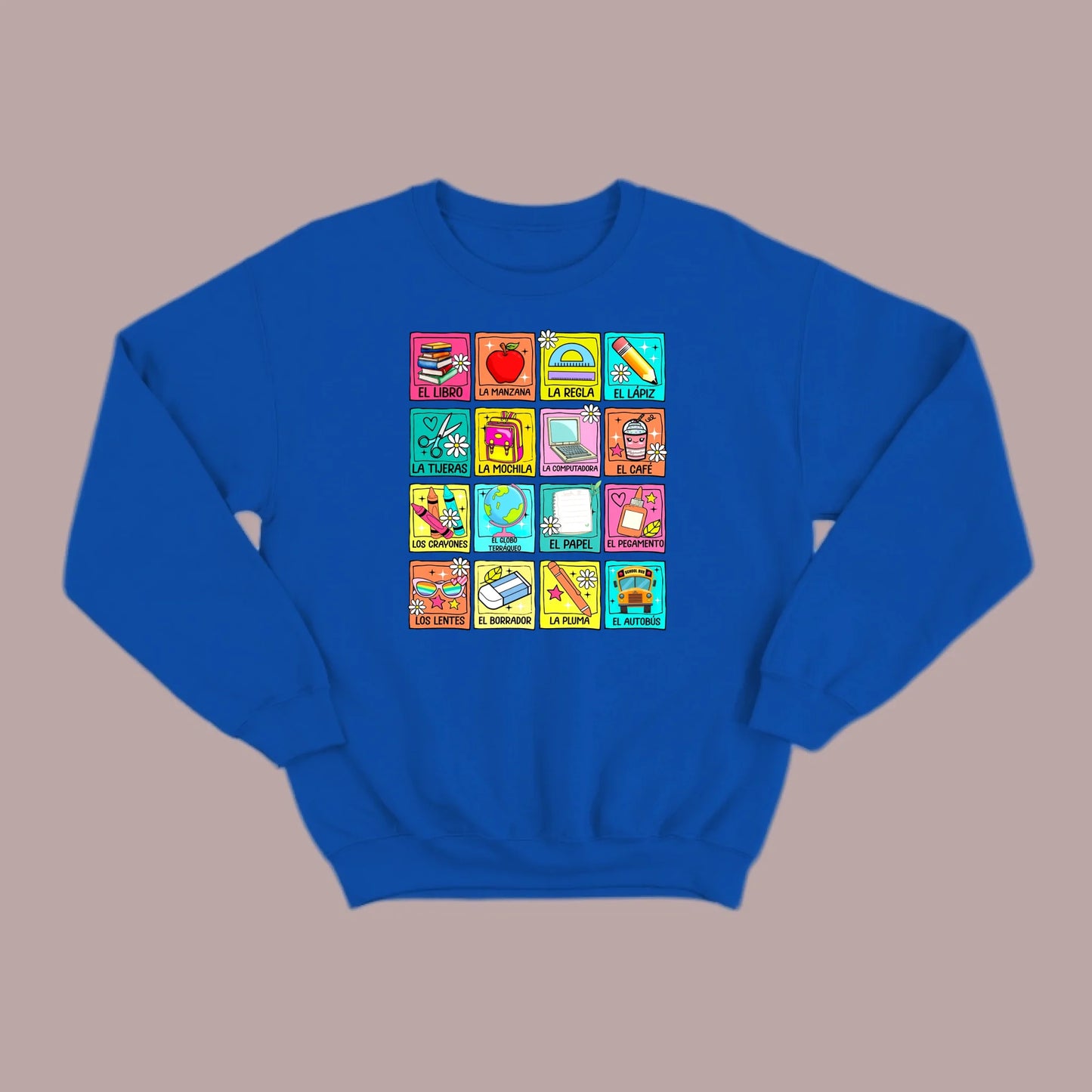 Spanish School Words – Colorful Bilingual Sweatshirt
