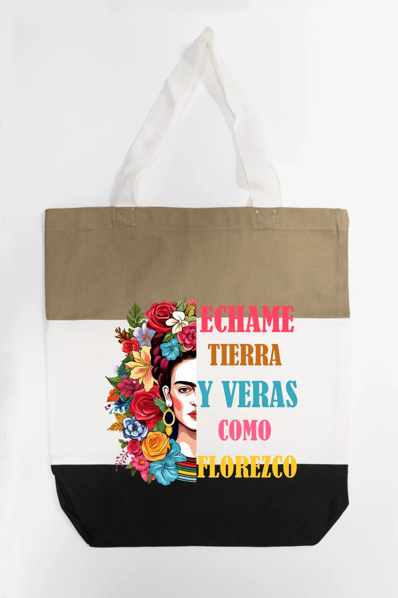 Échame Tierra y Verás Cómo Florezco Floral Portrait Tote Bag