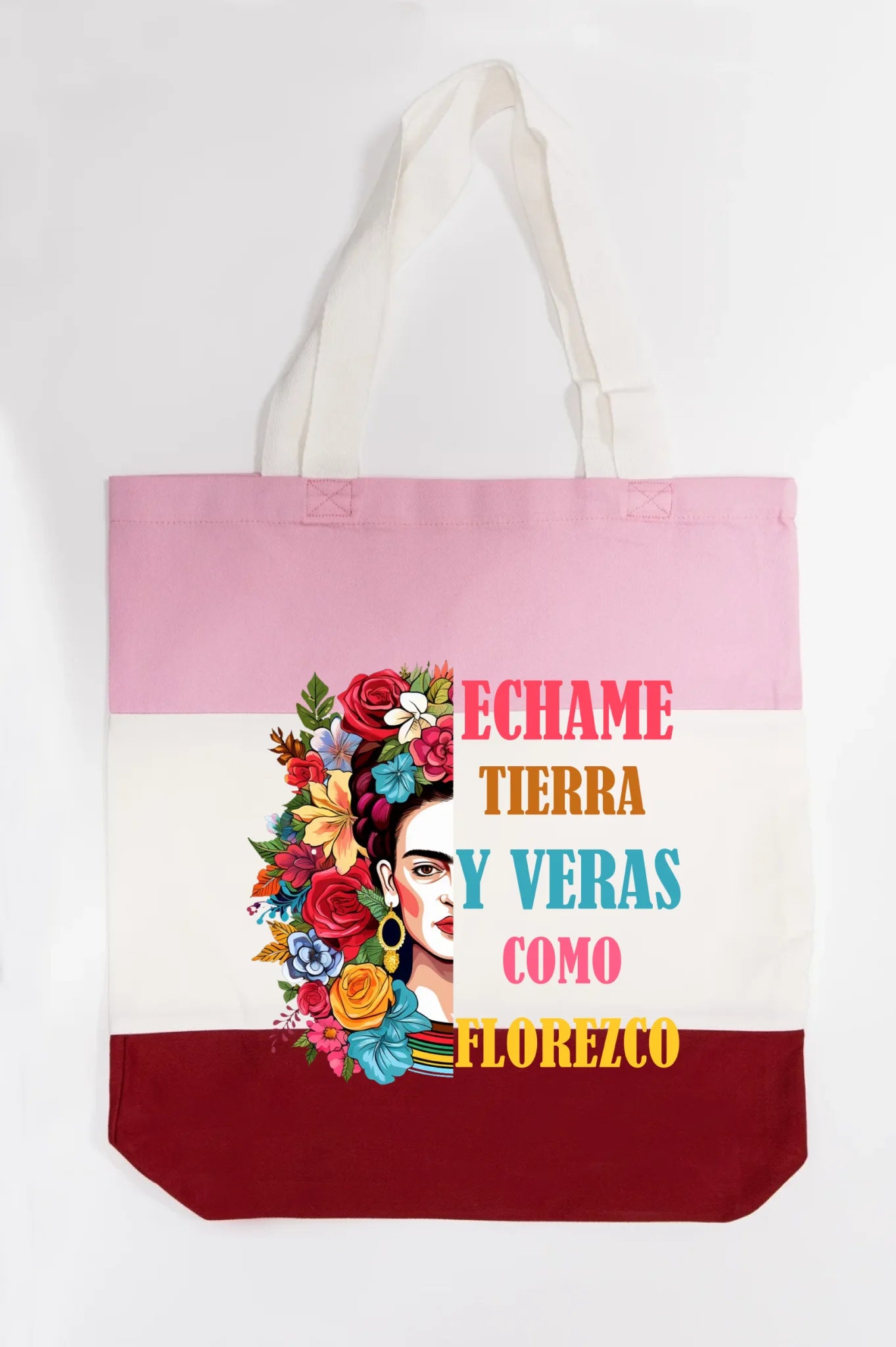Échame Tierra y Verás Cómo Florezco Floral Portrait Tote Bag