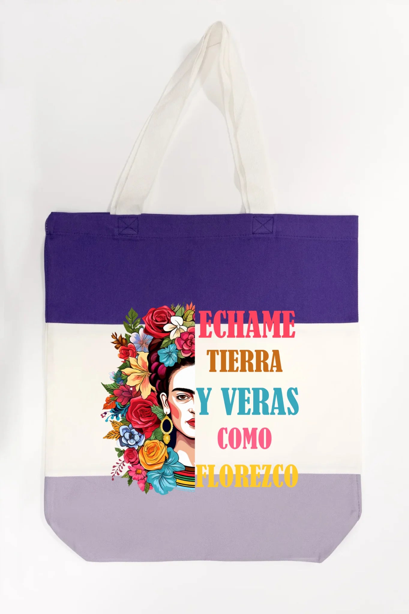 Échame Tierra y Verás Cómo Florezco Floral Portrait Tote Bag