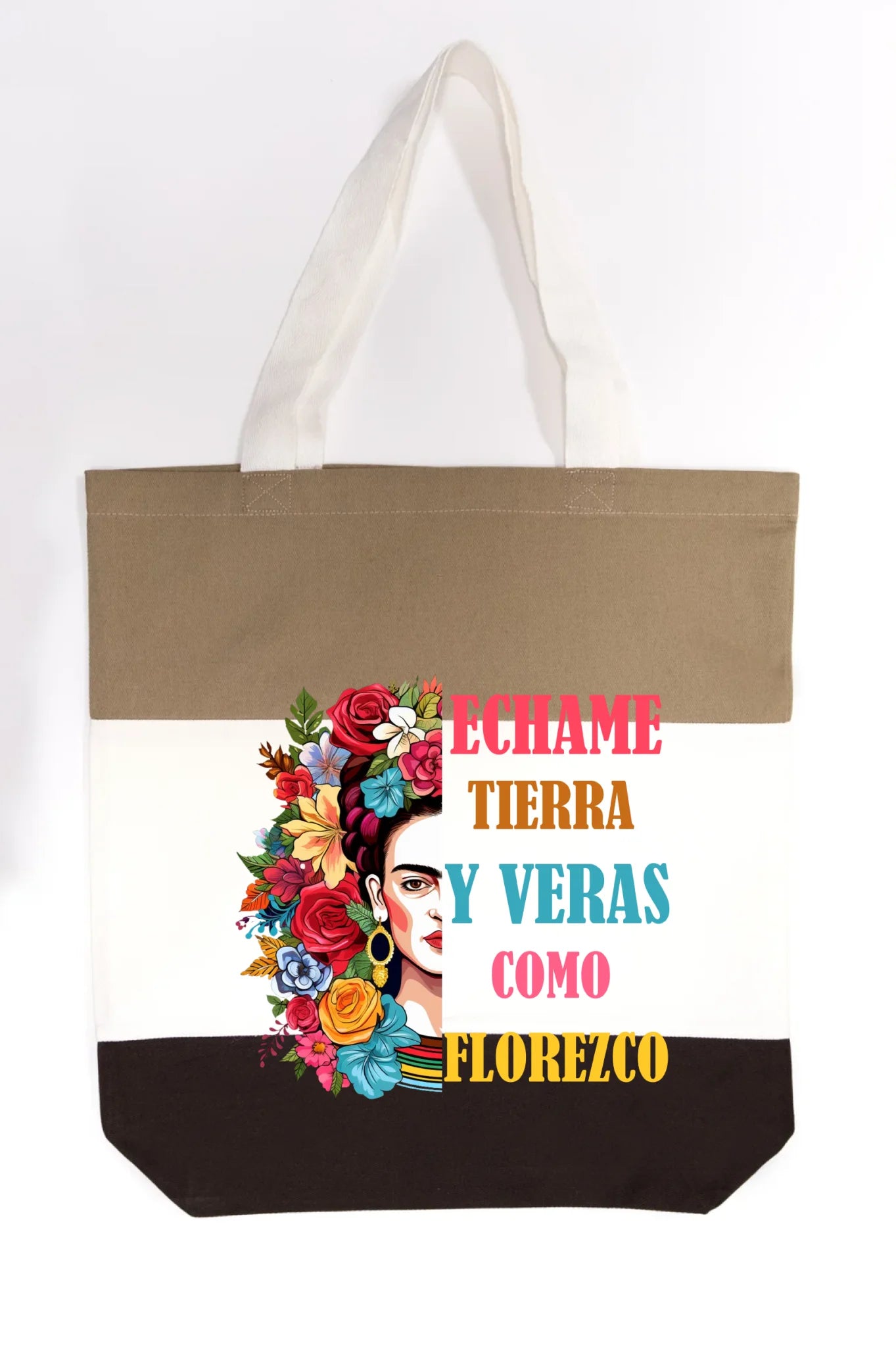 Échame Tierra y Verás Cómo Florezco Floral Portrait Tote Bag
