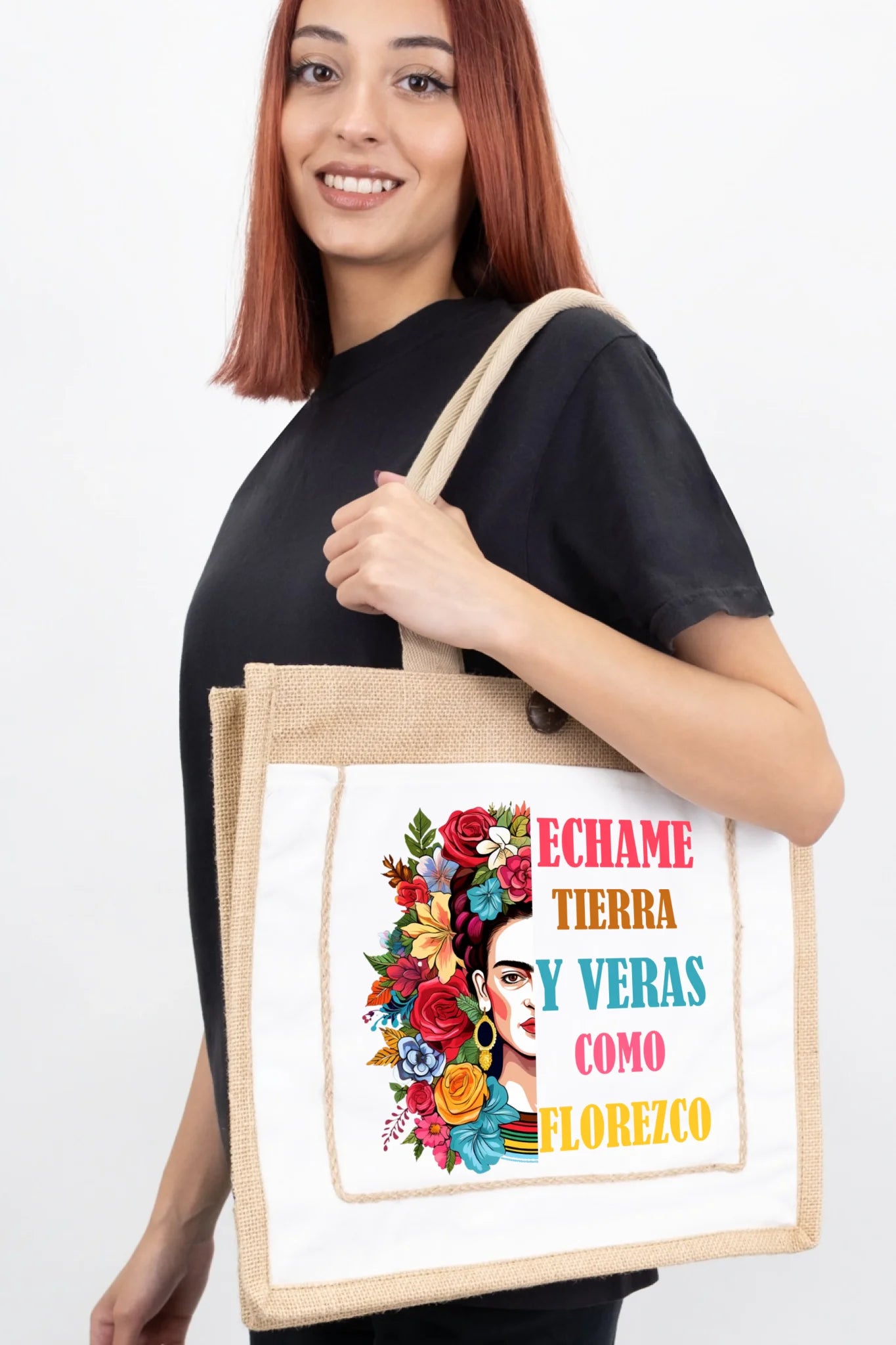 Échame Tierra y Verás Cómo Florezco Floral Portrait Tote Bag