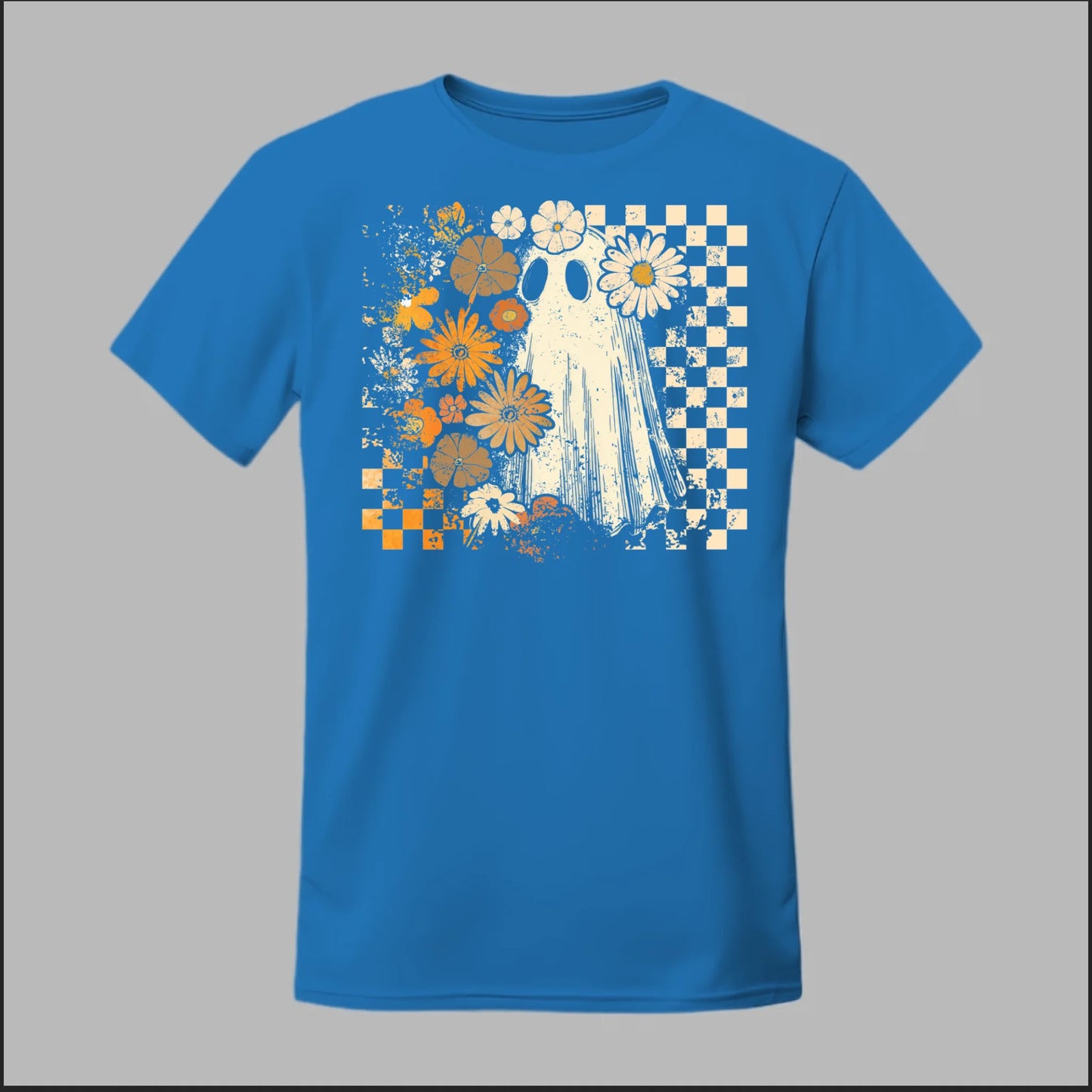 Groovy Ghost – Retro Floral Spirit Tee